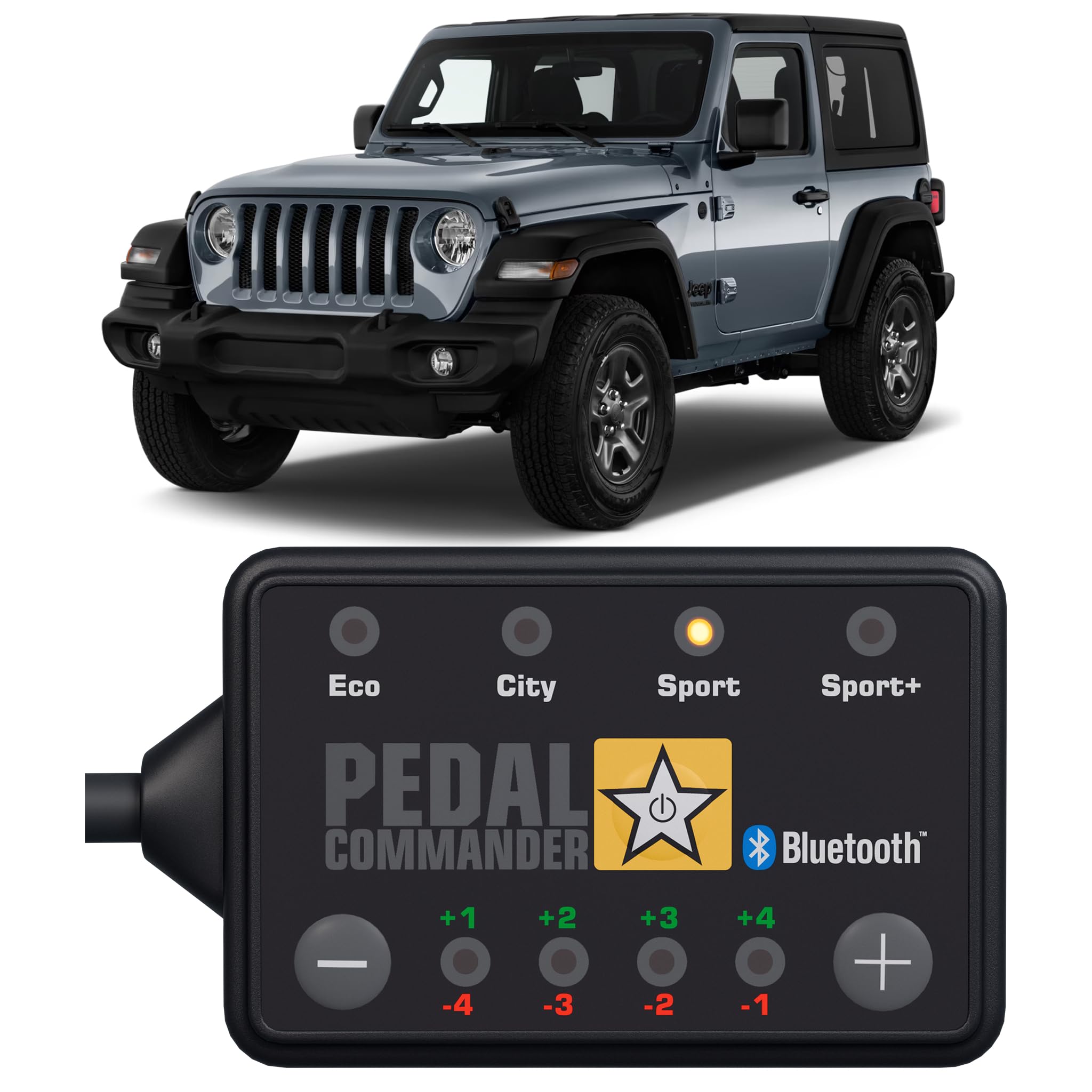 Pedal Commander For Jeep Wrangler Jl 2018-2025 Throttle Response Controller - 36 Drive 4-Mode, Plug&Play, Bluetooth, Anti-Theft