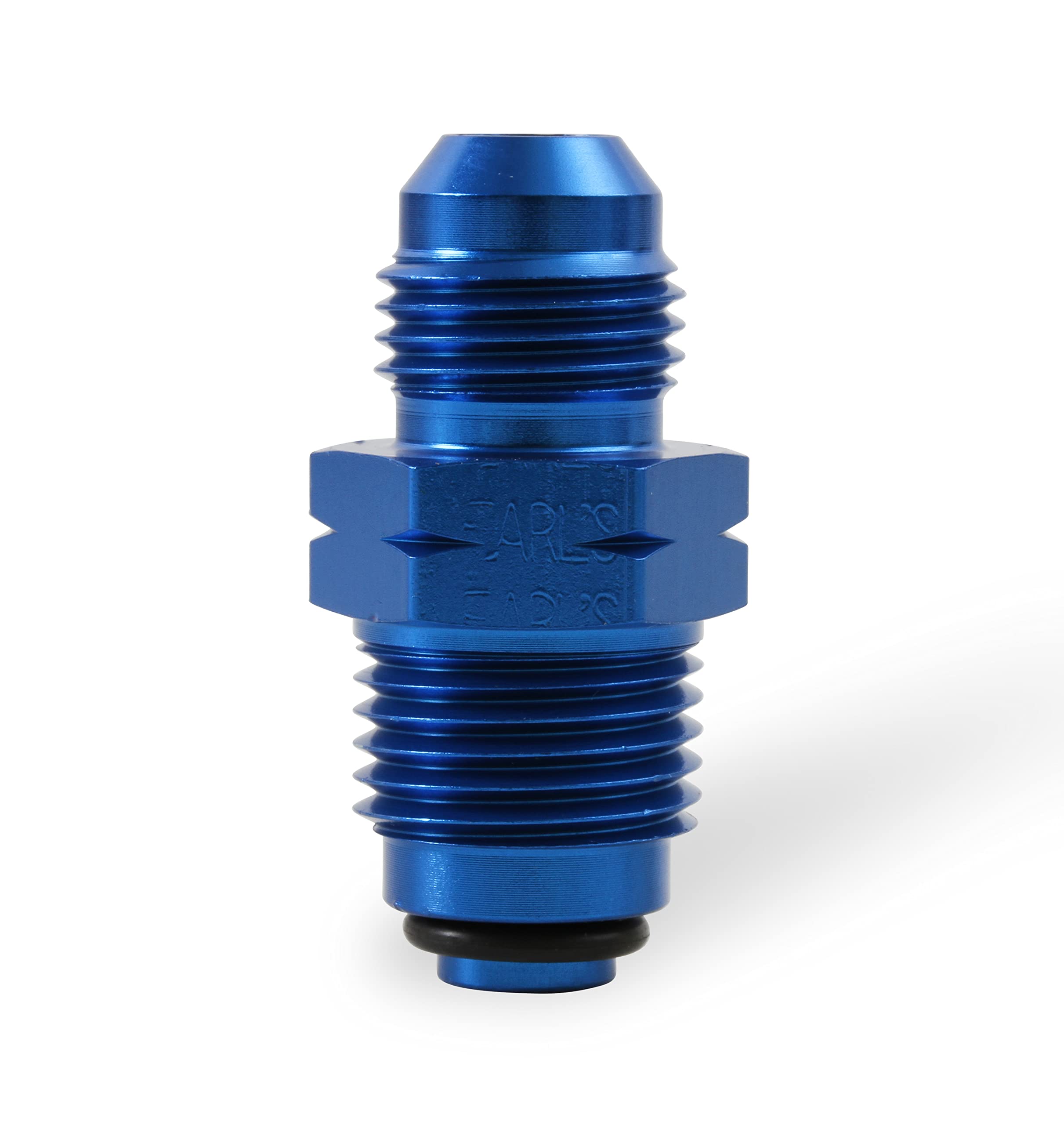 Earl'S - 991955Erl Blue Anodized Aluminum -6An Male To 16Mm By 1.5 Power Steering/ Fuel Injection Adapter Fitting