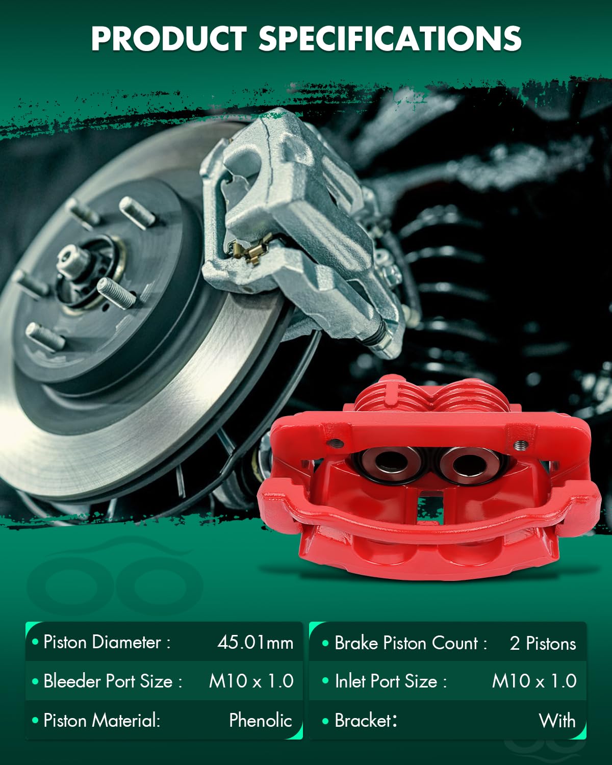 Scitoo Front Right Brake Caliper With Bracket 18-B4722 Compatible For Ford For Mustang 1999-2002