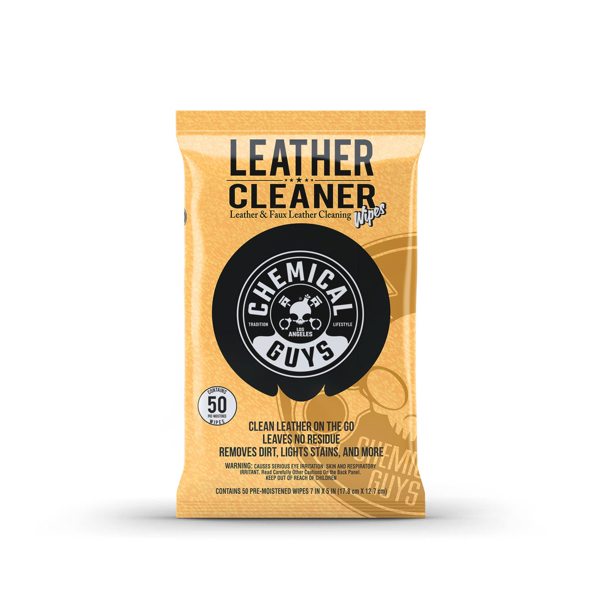 Chemical Guys Pmwspi20850 Leather Cleaner Wipes Mega 50 Pack For Car Interiors, Furniture, Boots, And More, Works On Natural, Synthetic, Pleather, Faux Leather And More, (50 Ct)