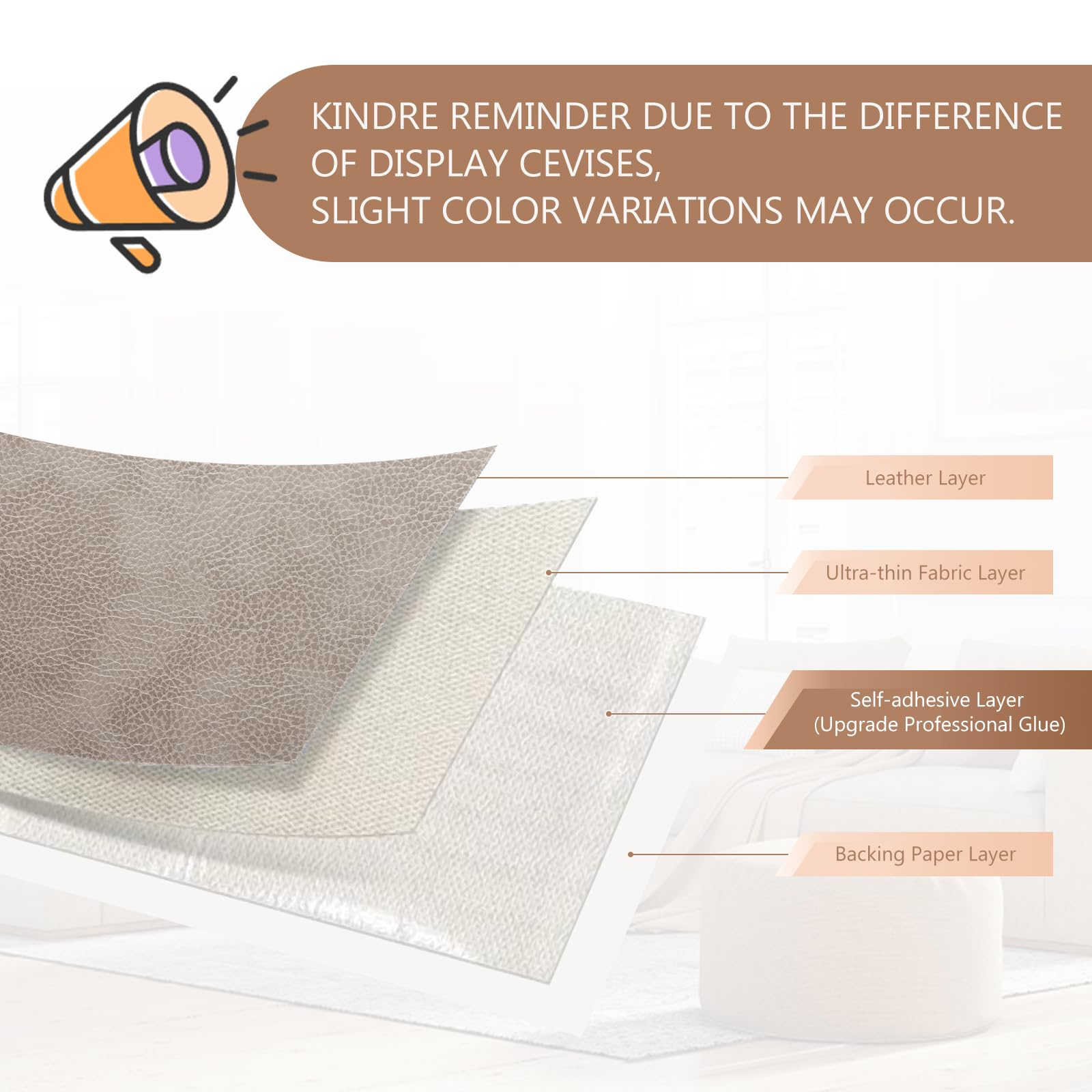 Leather Repair Patch Self Adhesive, 4X63 Inch Leather Repair Kit For Furniture, Leather Repair Tape For Car Seat, Sofa, Couch, C