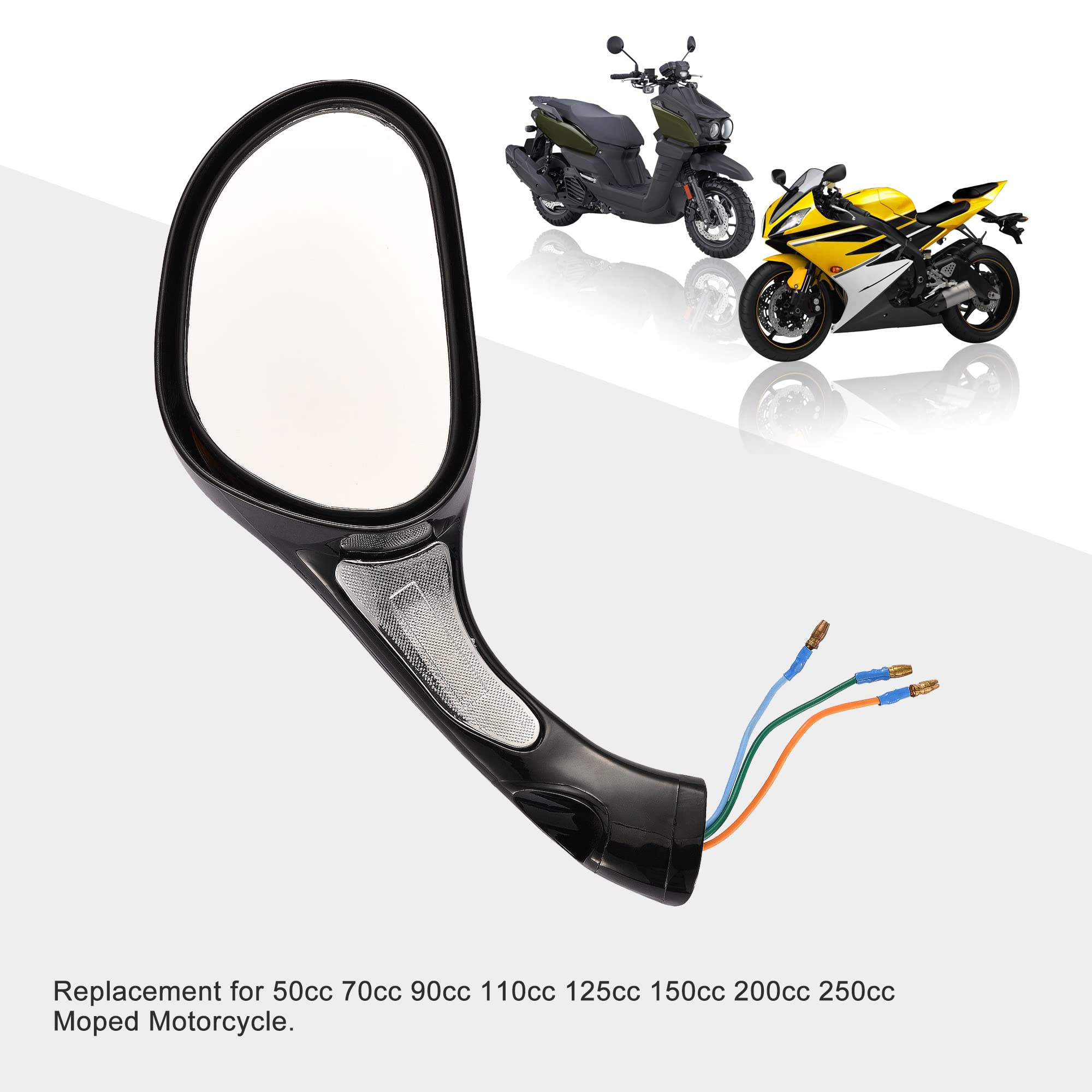 Goofit 8Mm Scooter Rearview Mirrors 1 Pair For 50Cc 70Cc 90Cc 110Cc 125Cc 150Cc 200Cc 250Cc Moped Motorcycle Black