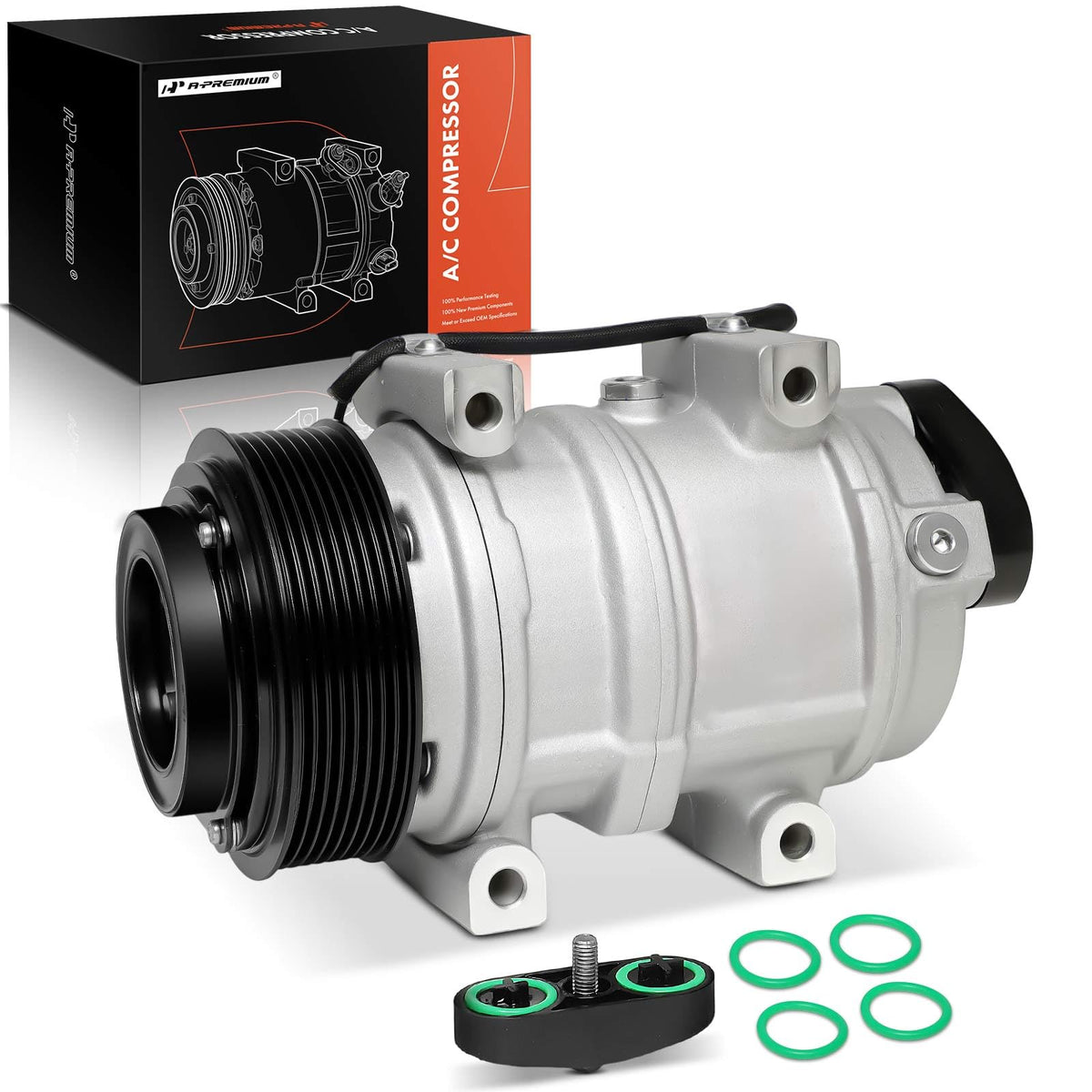 A-Premium Air Conditioner AC Compressor with Clutch Compatible with Dodge Ram 2500 2006-2009, Ram 3500 2006-2009, Ram 4500 2008-