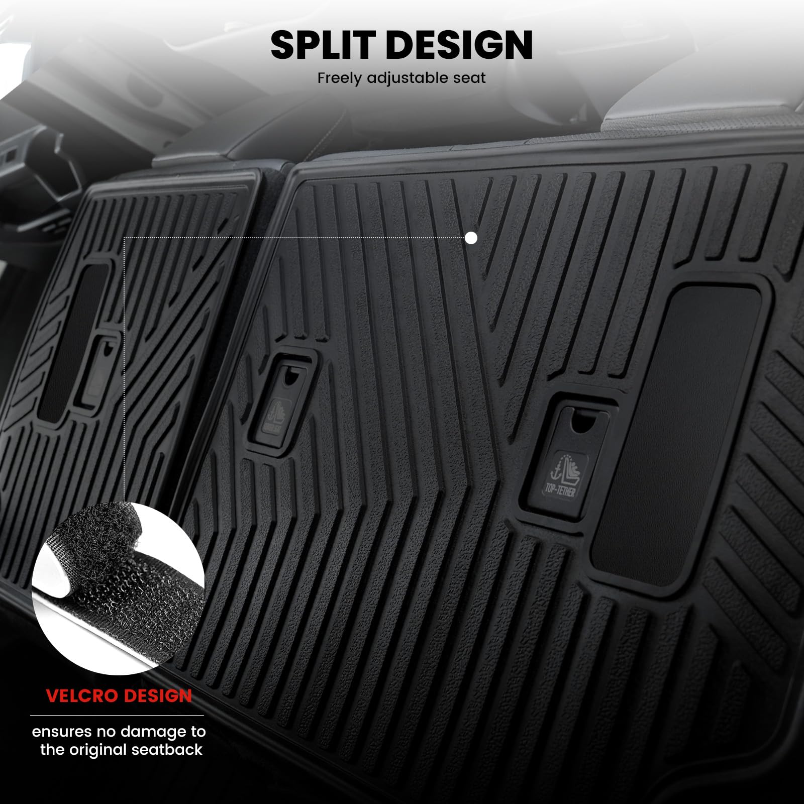 Lasfit Trunk Mat&Backrest Mat For Toyota 4Runner 2025(Only Fit 5 Seats), All Weather Tpe Custom Fit Cargo Liner For 4Runner Sr5/