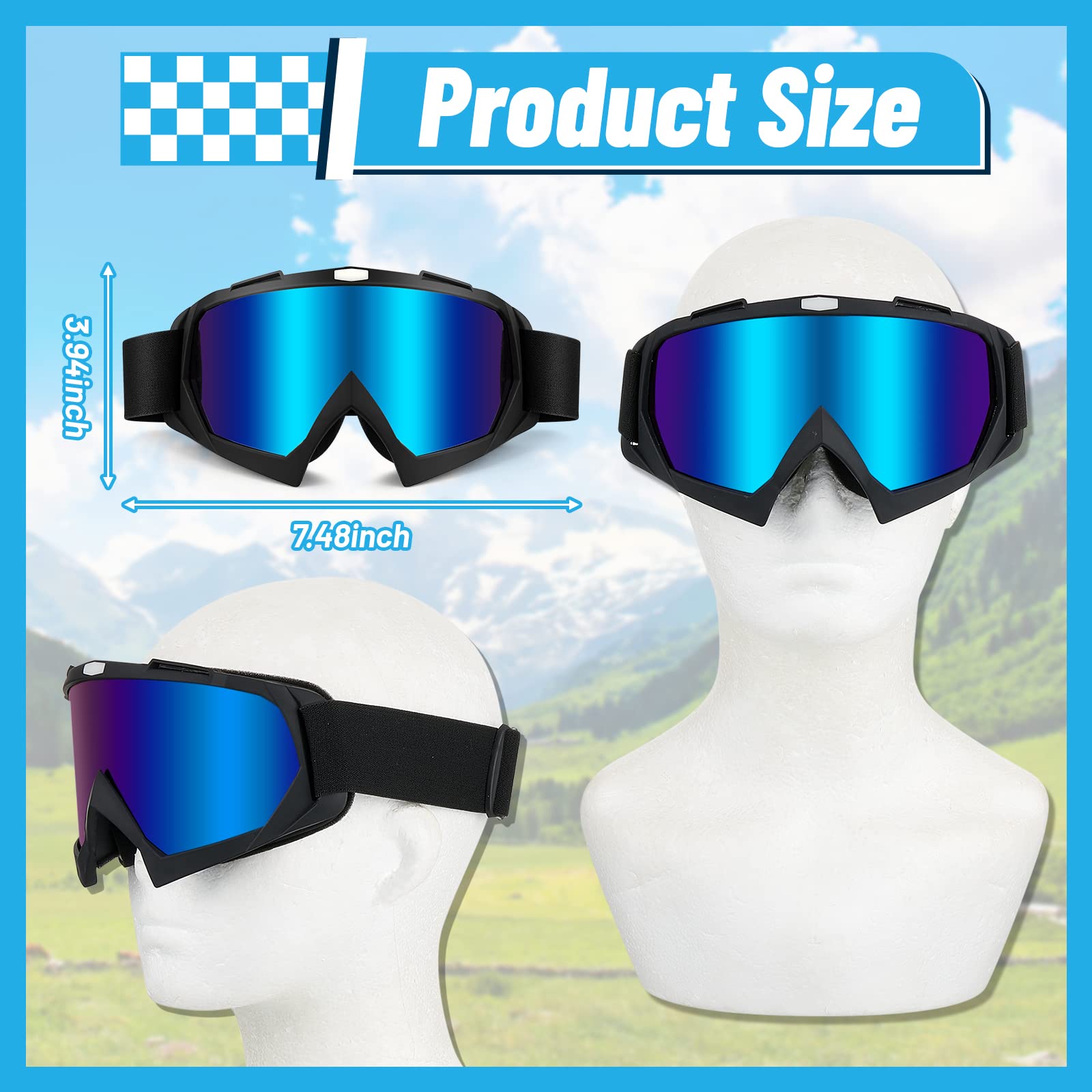 6 Pair Dirt Bike Motorcycle Goggles ATV Goggles Motocross Eyewear Dustproof Windproof Racing Goggles Riding Anti Scratch Glasses