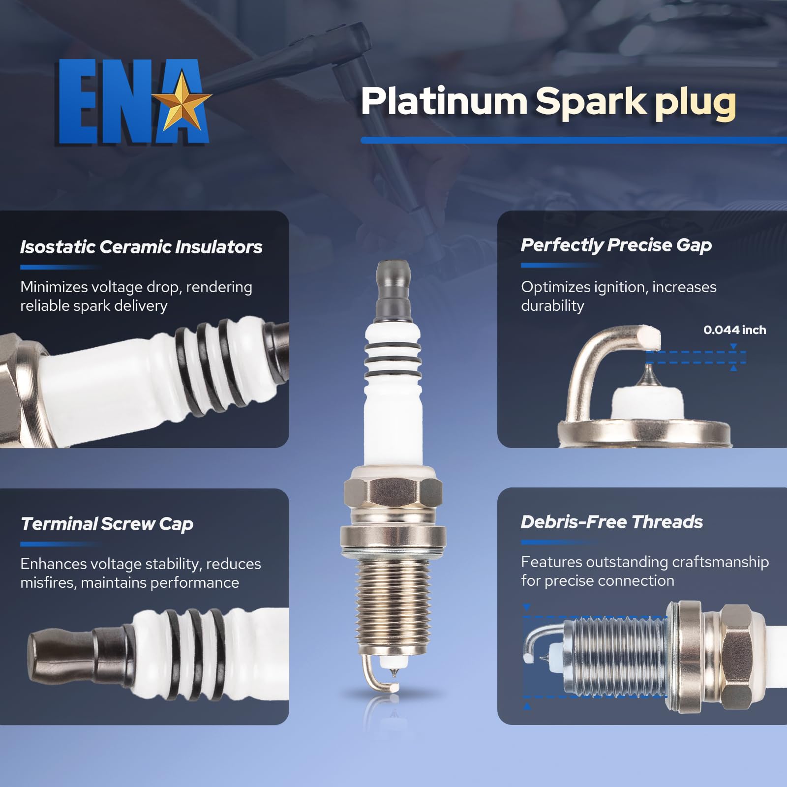 Ena Ignition Coil Uf242 & Spark Plug 4503 Compatible With Honda Accord 3.0L 2000-2002 Odyssey 1999-2010 3.5L Acura Cl 2001-2003