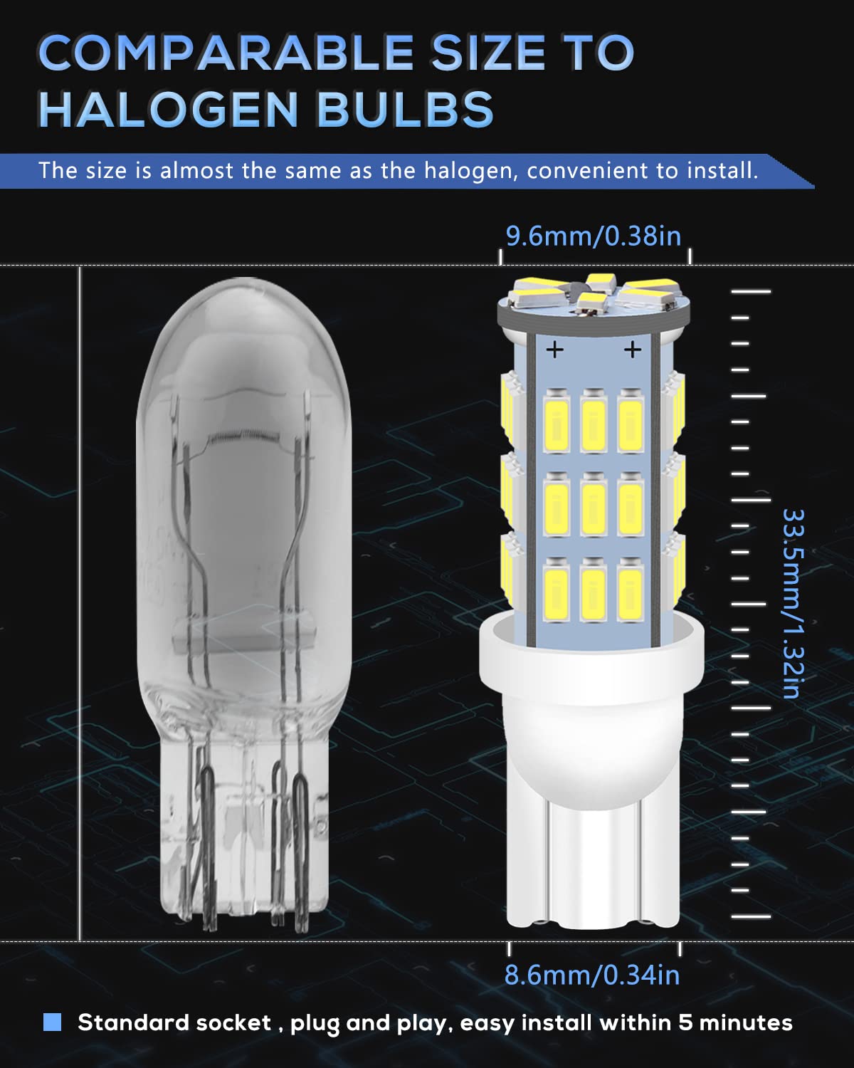 Qoope 921 Rv Interior Led Light Bulbs 912 194 Led Camper Light Replacement Bulbs For Car Dome Map Door License Plate Trailer Lig