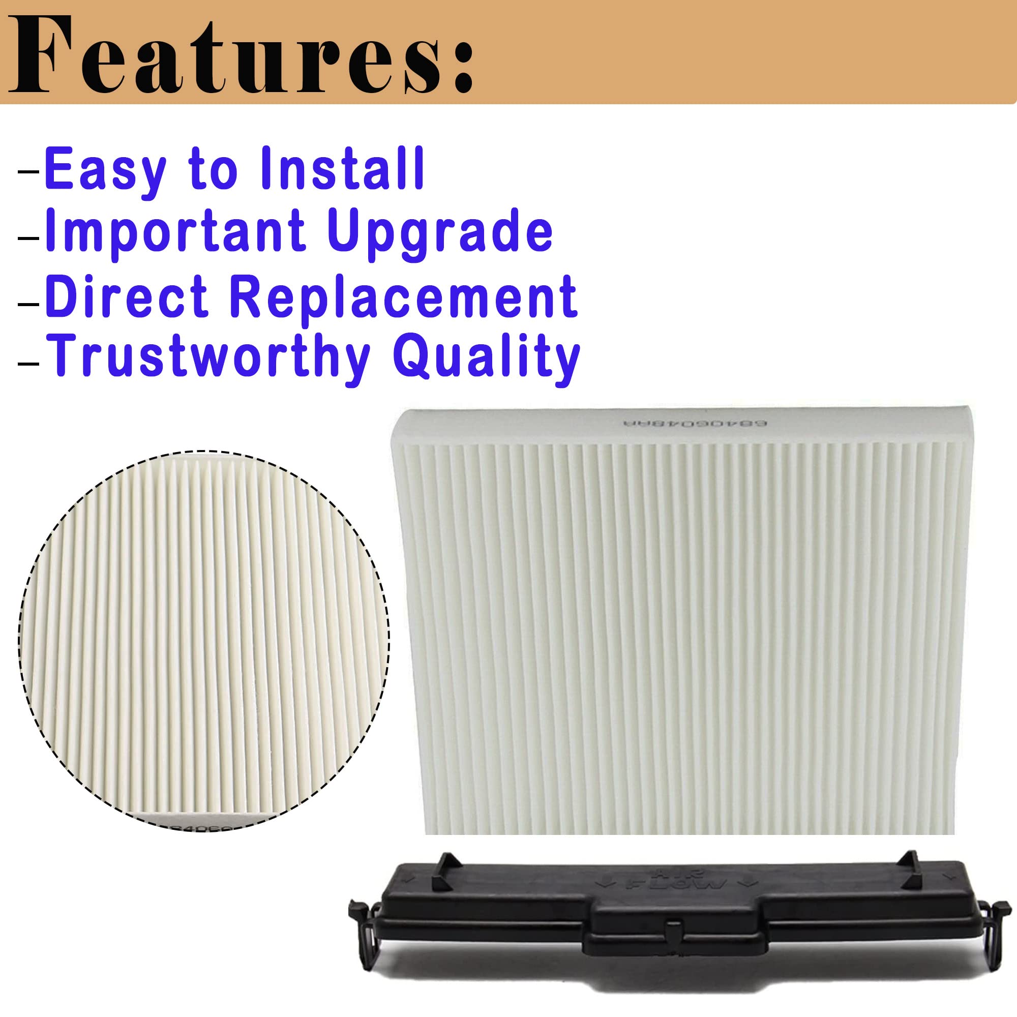 Ram Cabin Air Filter & Filter Access Door Compatible With Dodge Ram 1500 2500 3500 4500 5500 Avenger Caliber Journey Compass Pat