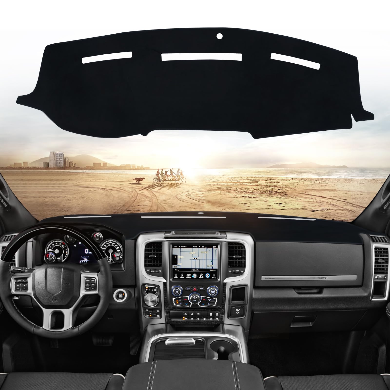 Dash Cover Mat Compatible with 2010 2011 2012 2013 2014 2015 2016 2017 2018 Dodge Ram 1500 2500 3500 Accessories Dashboard Cover