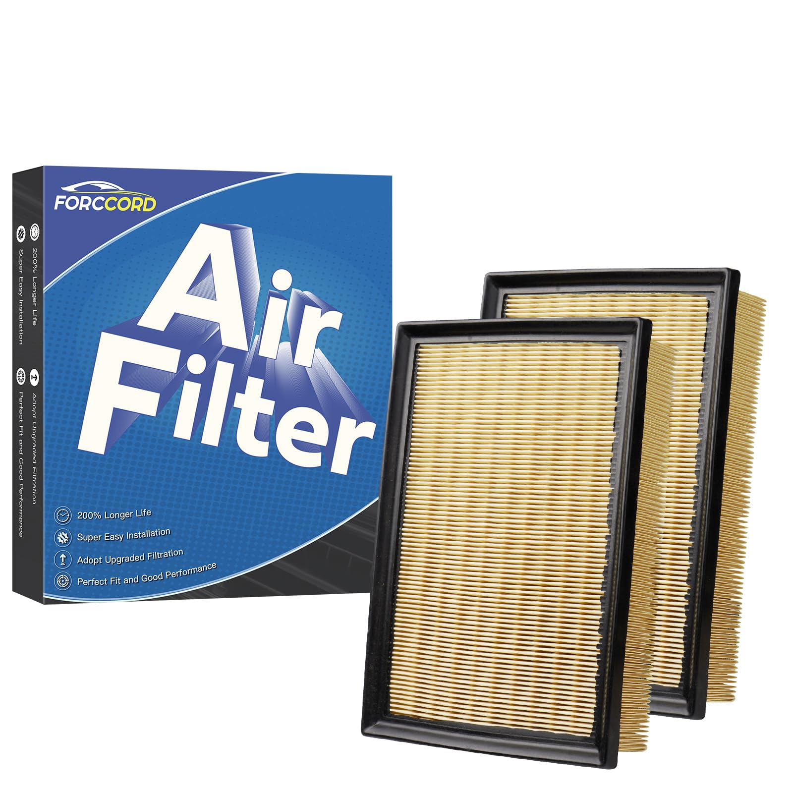Forccord 2-Pack Engine Air Filter Fits for 2018-2022 Lexus RX450hL (3.5L); 2016-2022 Lexus RX450h (3.5L); 2017-2019 Toyota Highl