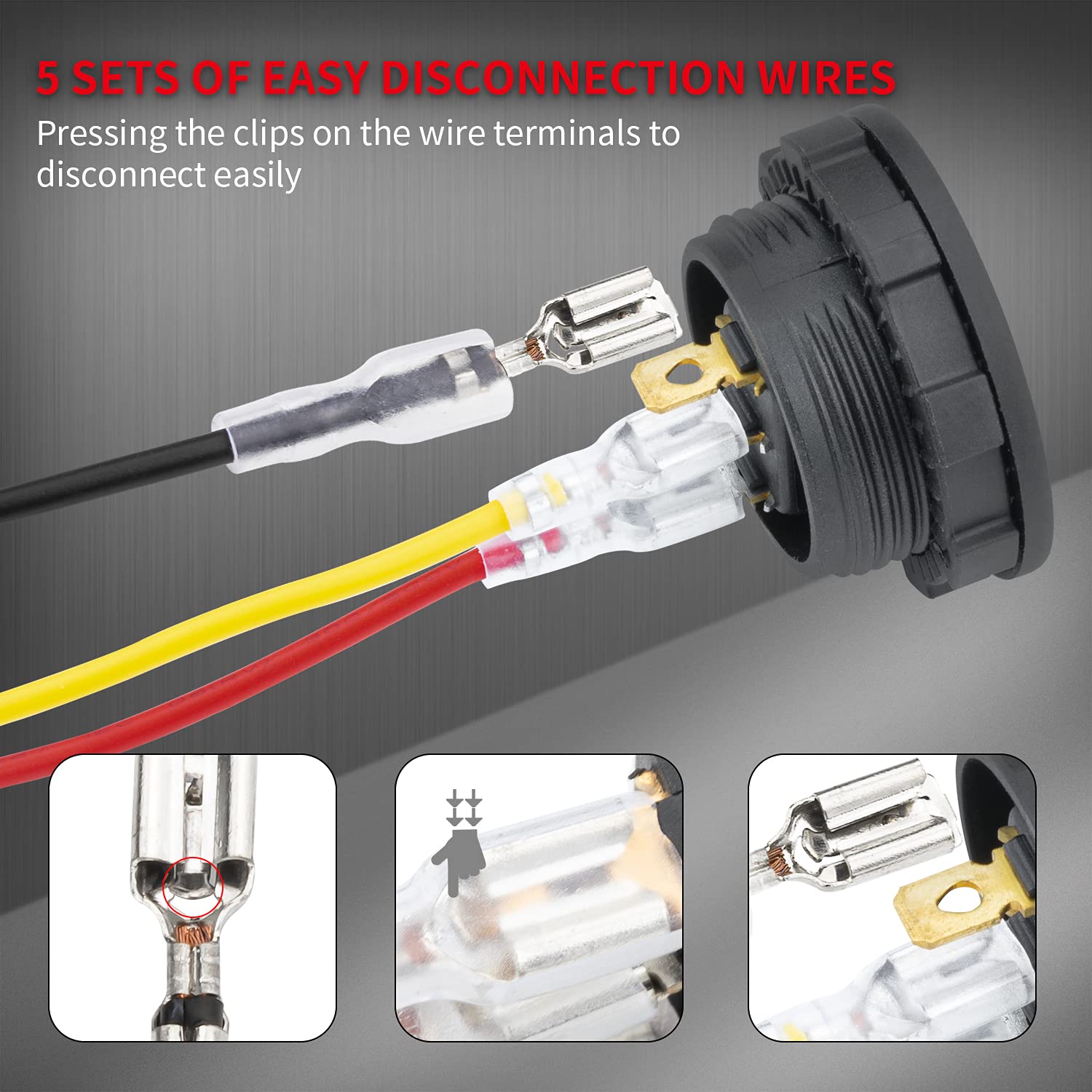 Daiertek Round Rocker Switch 12V 20A Led Dc Round Shell 3 Pin With 12 Volt Red Led Lighted Automotive Car Truck Rocker Toggle Sw