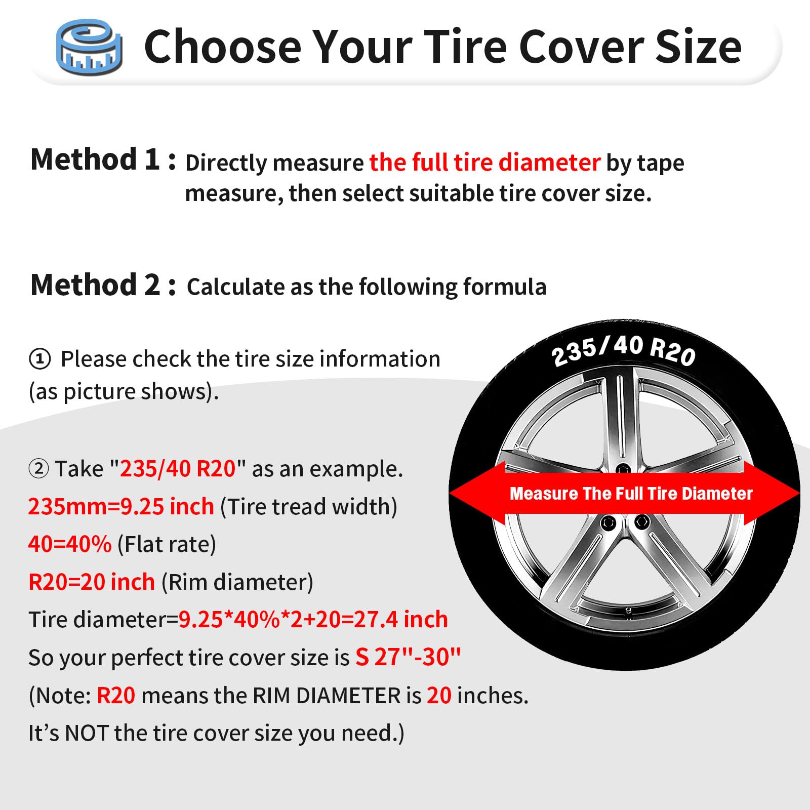 Outdoorlines Outdoor Waterproof Rv Tire Covers Dual Axle Cover - 2 Packs Rv Wheel Covers Fit 30''-33'' Diameter Double Wheels, A