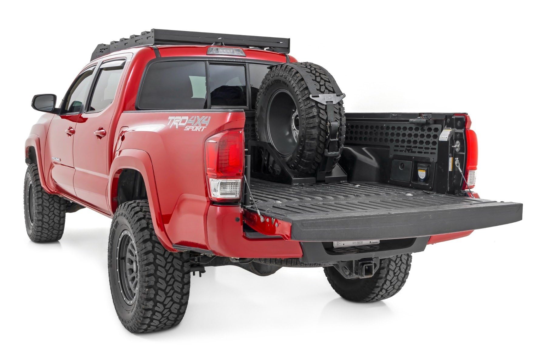 Rough Country Universal Bed Mount Spare Tire Carrier for Pickup Trucks - Fits Tires 33'' to 40''