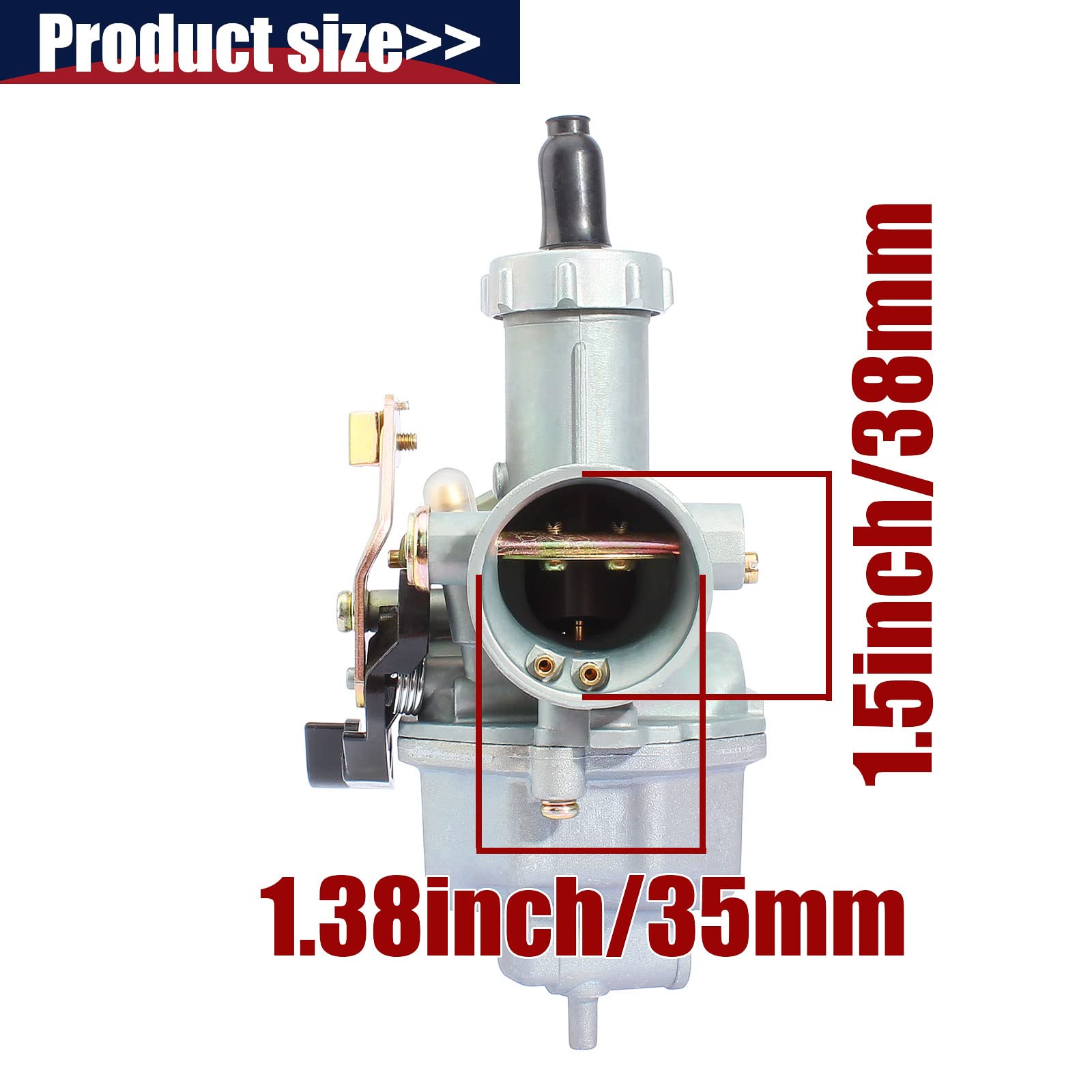 Qazaky Pz27 Carburetor For 125Cc 150Cc 200Cc 250Cc 4-Stroke Engine Cg Atv Go Kart Dirt Bike Quad Taotao Zongshen Lifan Sunl Buya