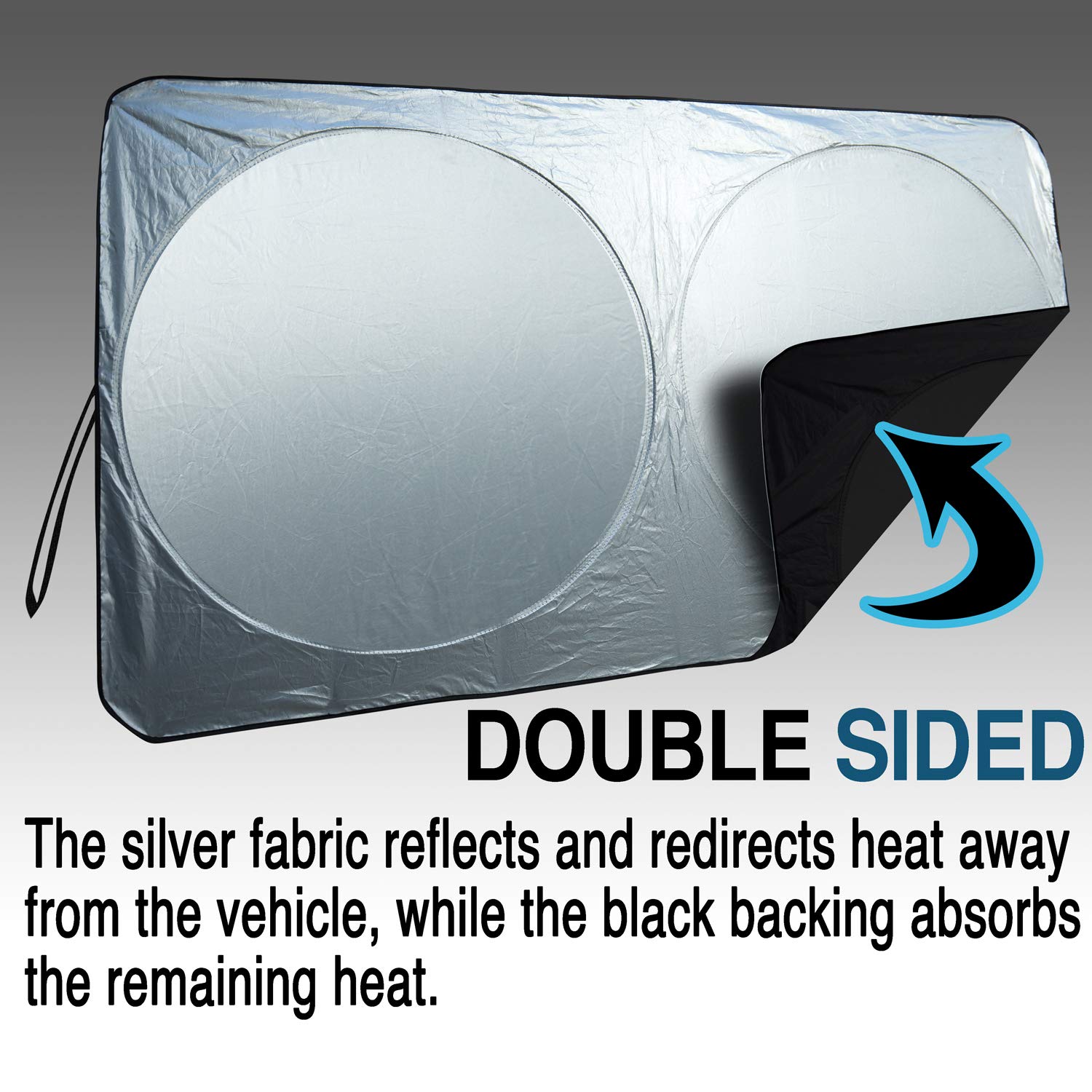 OxGord Front Windshield Sun-Shade for Car - Collapsible & Foldable Dashboard Reflector Shield for Small and Large Vehicles