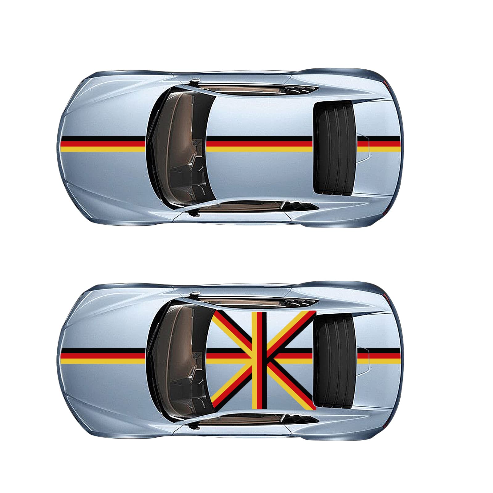 LANZMYAN 118x6 Germany Flag Color Vinyl Stripe Car Hood Decal Sticker for Grille Fender Hood Roof Side Skirt Body Trunk Exterior