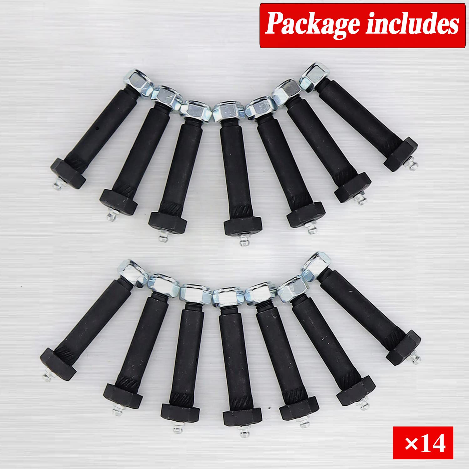 Rjsphh Trailer Axle Spring Shackle Greaseable Spring Bolt 9/16 X 3 (14Pcs)