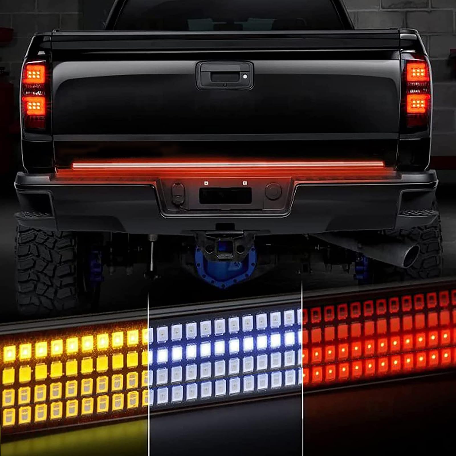 Amexmart 60 Inch Tailgate Light Bar Quad Row Led Tail Light Strip With Running Brake Reverse & Left Right Turn Signal