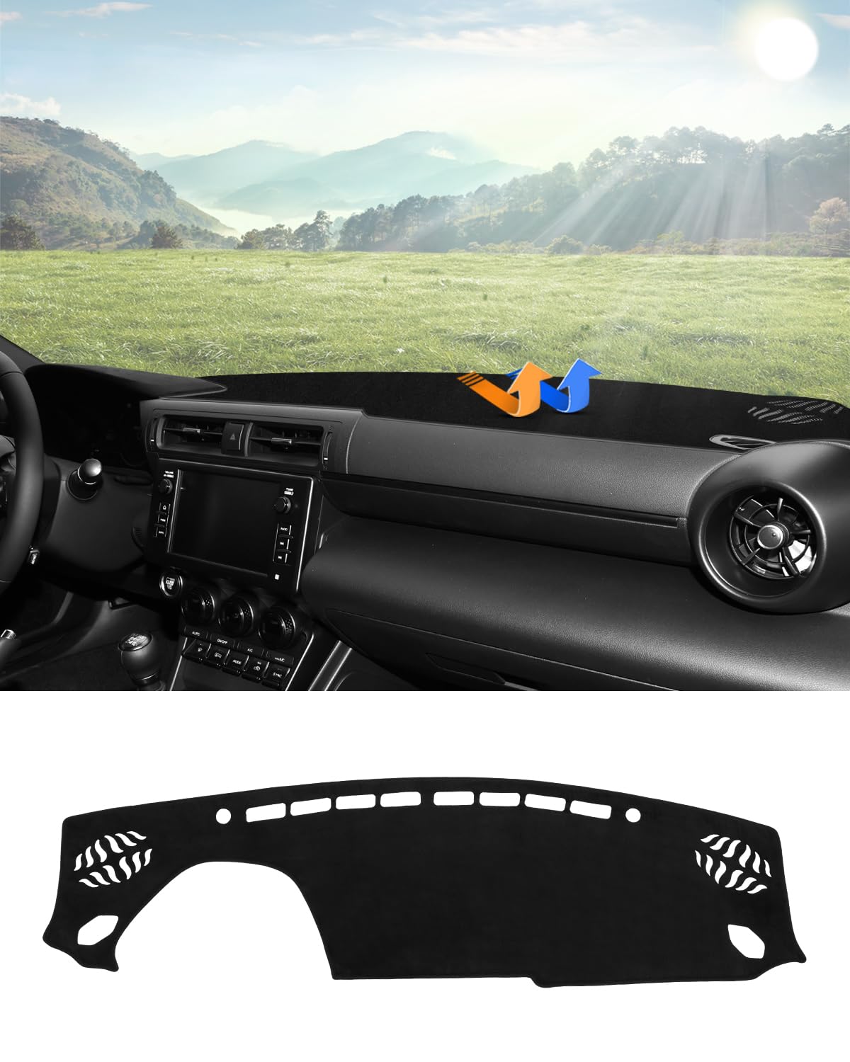 Autorder Dashboard Cover Mat For Toyota Gr86/Subaru Brz 2022 2023 2024 2025 Accessories Dash Cover Flannel Dash Mat Sunshade Gla
