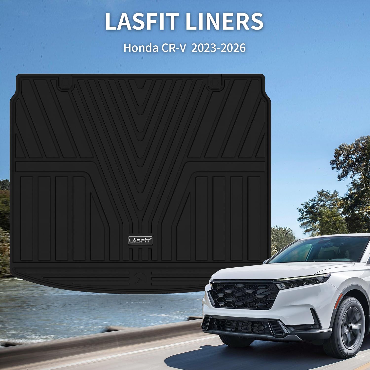 Lasfit Cargo Liner For Honda Cr-V 2023 2024 2025 2026 (Include Hybrid Models) All Weather Tpe Car Trunk Mat (Upper Position), Ca
