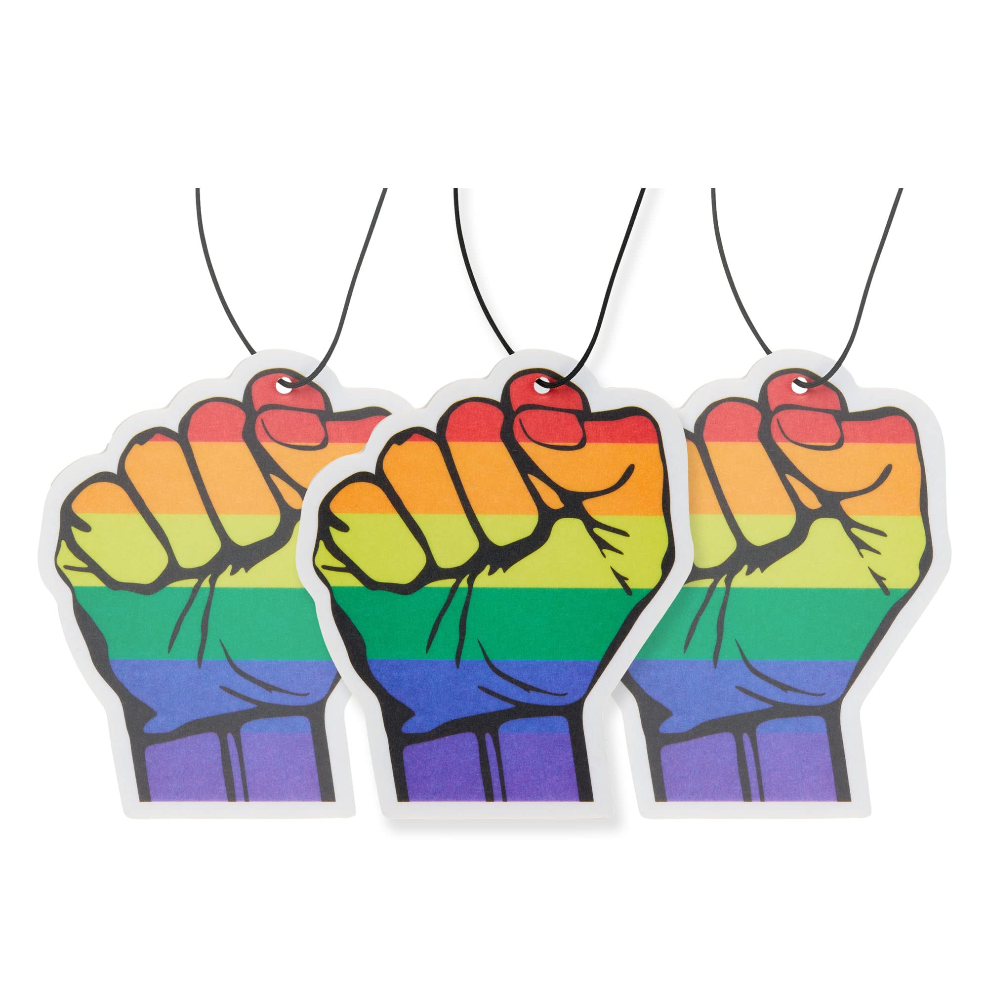 Fresh Fresheners Cute Funny Car Air Fresheners 4-Pack (Pride Power)