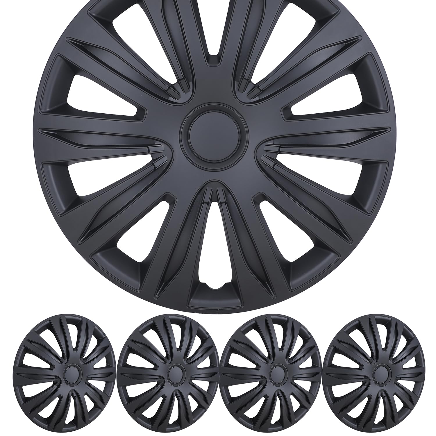 Nixon Offroad 16 Inch Hubcaps [Only Fit Iron Hub] Universal Wheel Rim Cover (Set Of 4) Abs Hub Caps Replacement For Car Truck Su