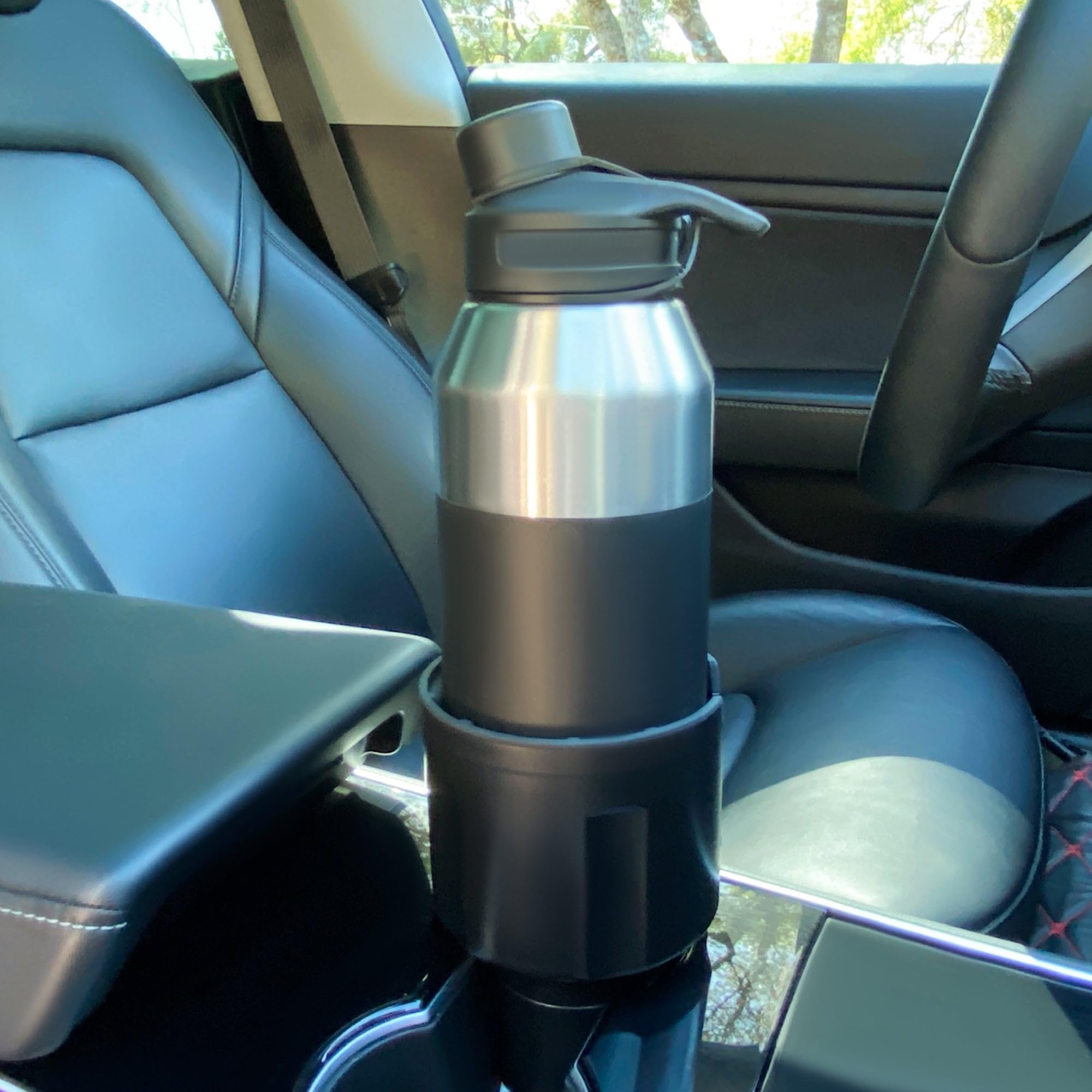 Swigzy Car Cup Holder Expander, Adjustable Expandable Insert Extender, Automotive Adapter Holds Hydro-Flask, Yeti, Nalgene, Owala, Large (32 40 oz) Water Bottles, Big Drinks - Universal Auto Vehicle