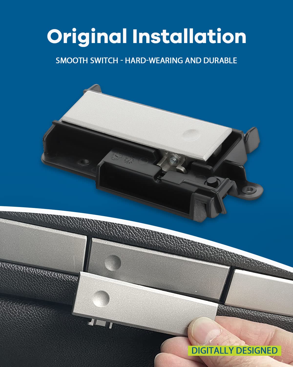 Lujuntec Upper Glove Box Latch Door Handle Replacement Fit For 2007-2013 For Chevrolet Silverado For Gmc Sierra 1500 2500 3500 Chrome Black