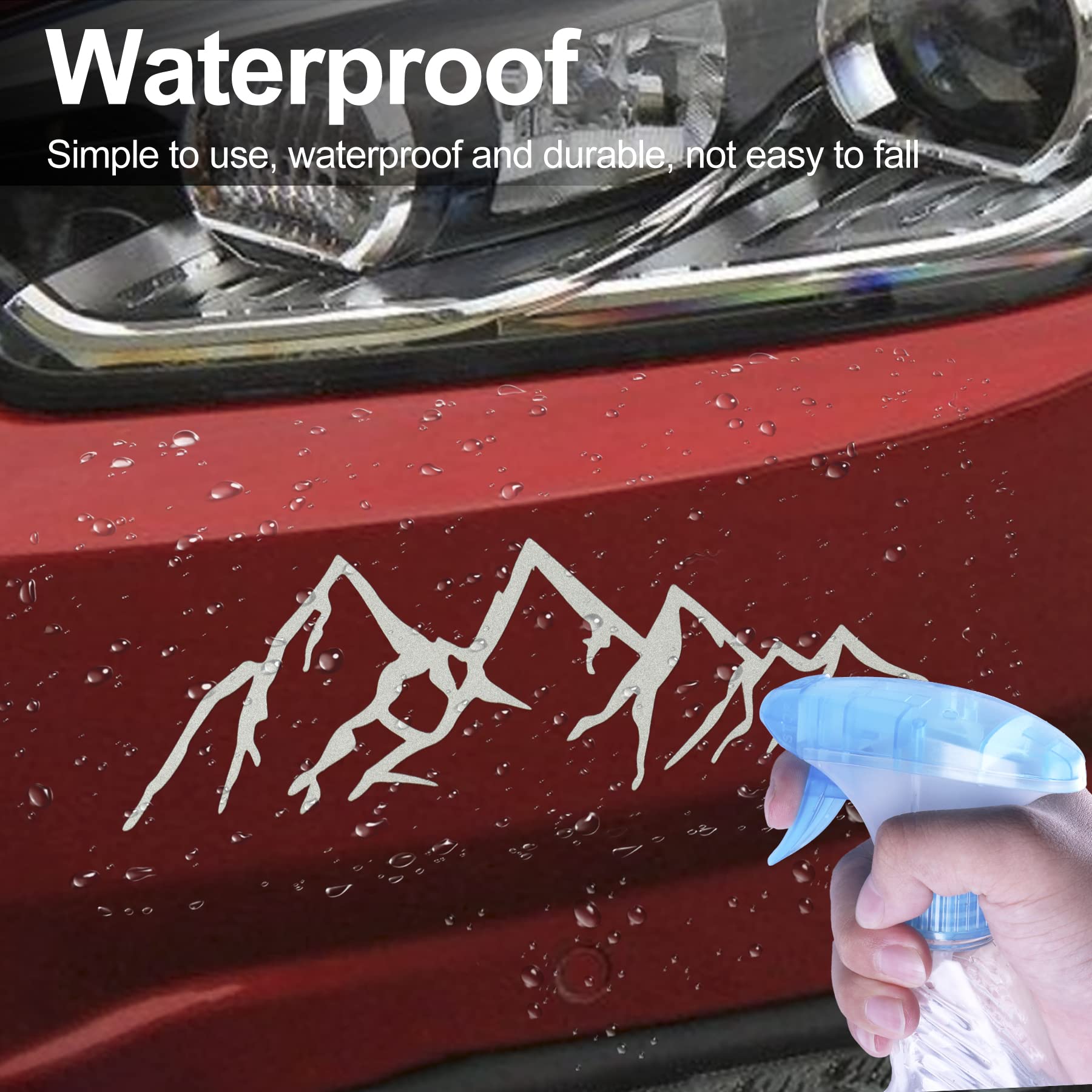 Sngaro Vinyl Snow Mountain Tree Sticker, Trunk Logo Sticker, Car Exterior Accessories, Universal For Car, Window And Laptop (Whi