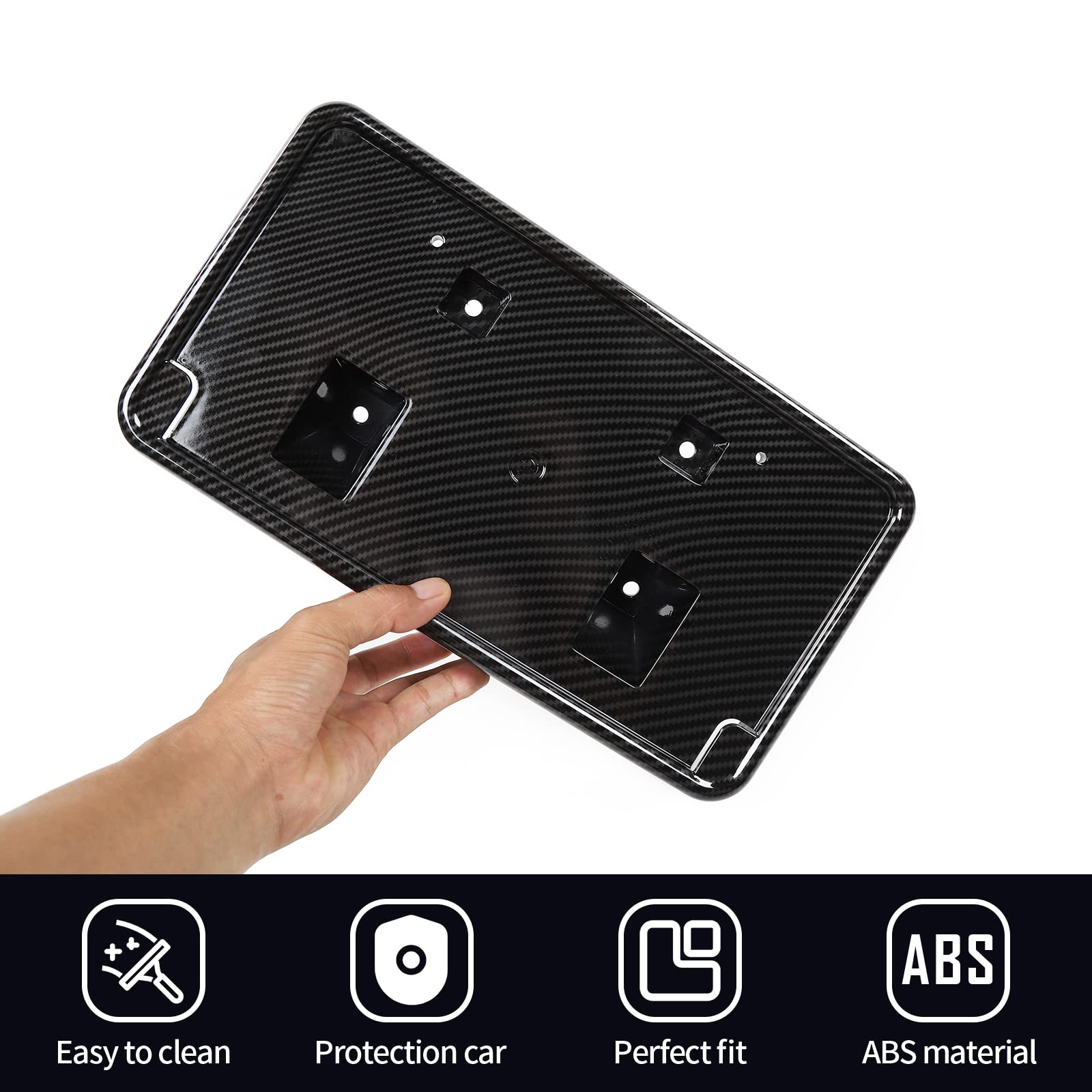 Voodonala For Challenger Front License Plate Mounting Bracket For 2010-2023 Dodge Challenger, Abs Carbon Fiber