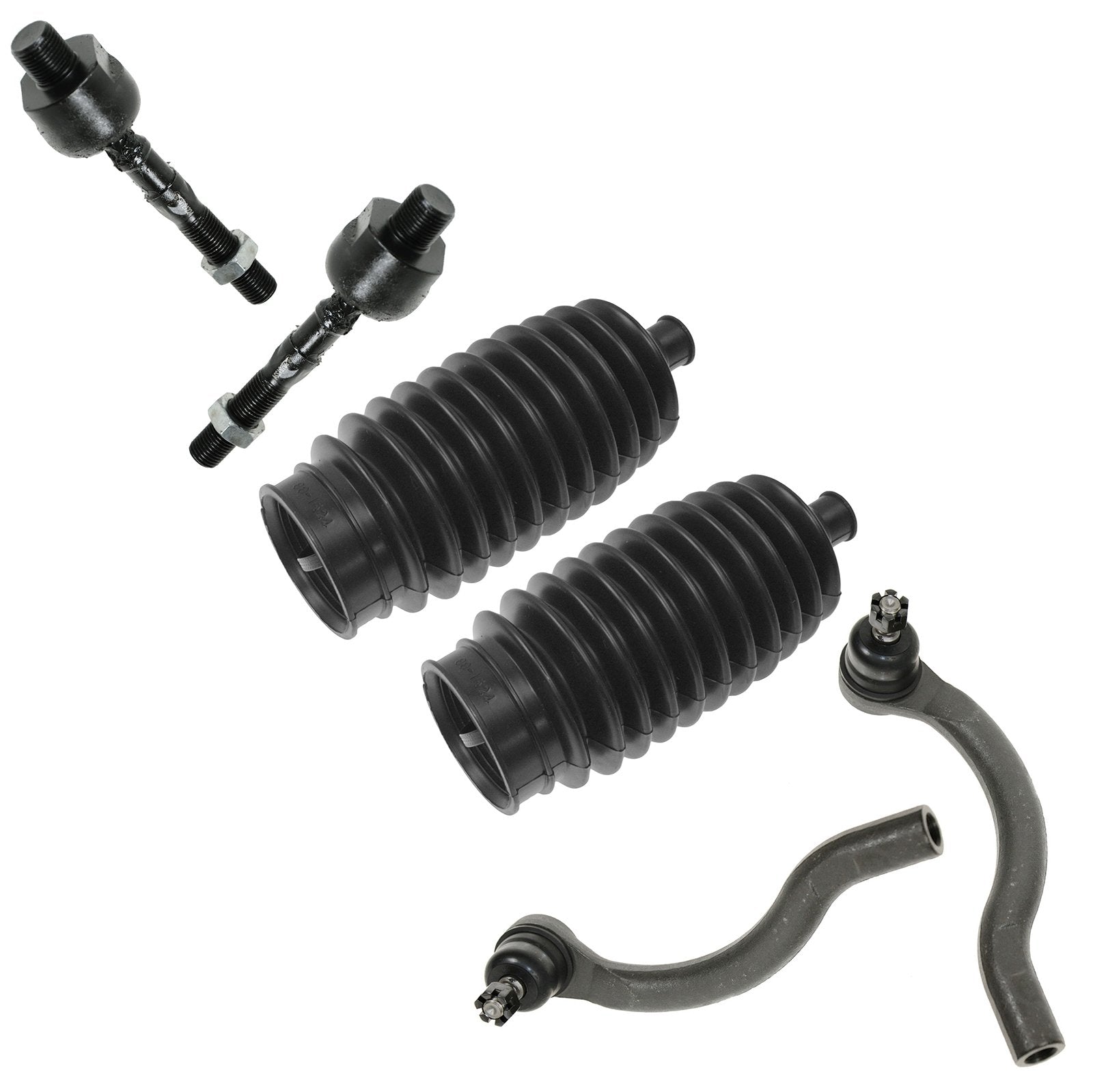 Trq Front Steering Kit Steering Rack & Pinion Bellow Tie Rod Compatible With 2004-2008 Acura Tsx 2003-2007 Honda Accord