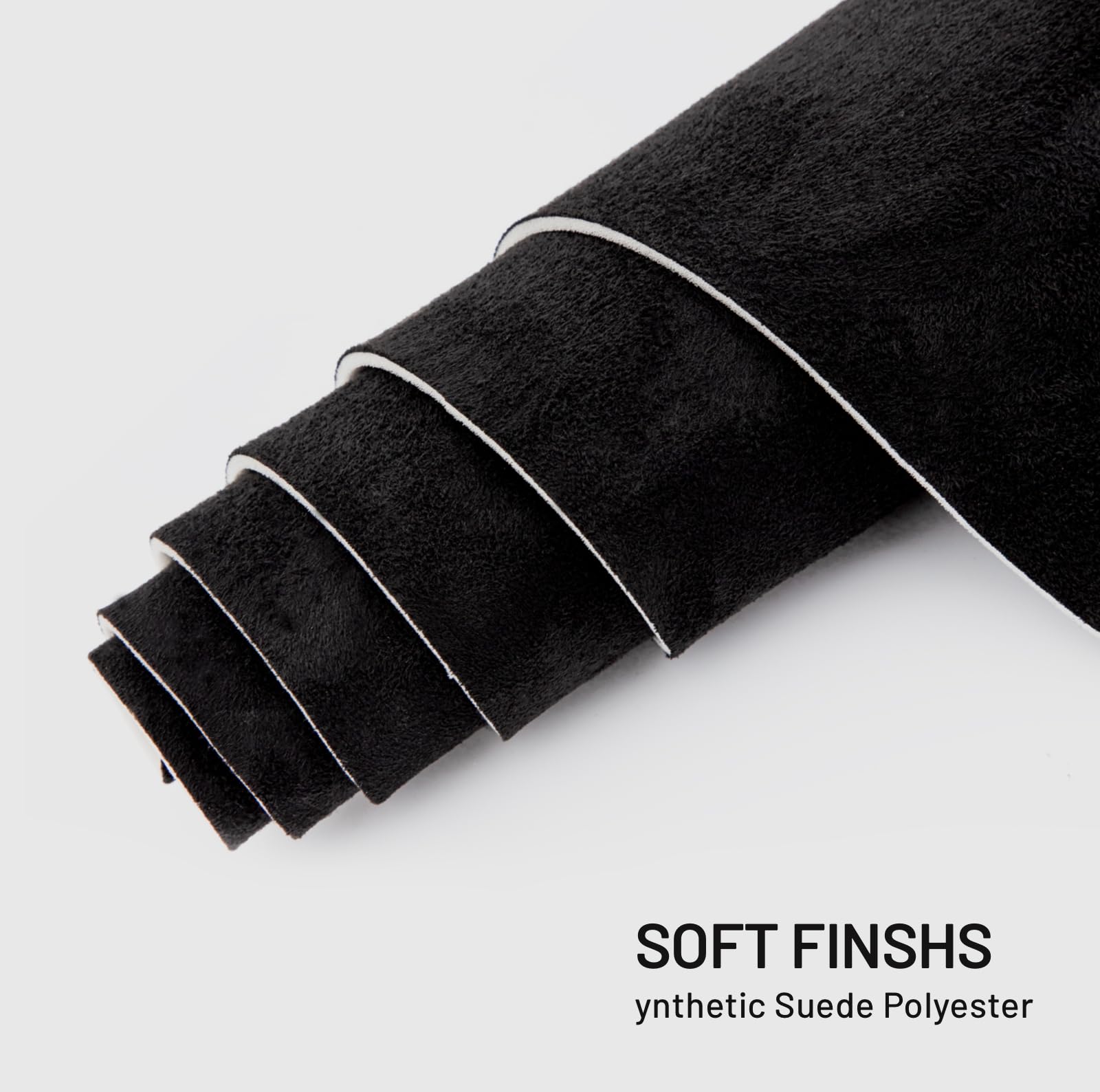 Hiksuky Suede Auto Headliner Fabric 120'' L    60'' W With Foam Backing - Black Interior Replacement Material For Car/Truck/Suv/