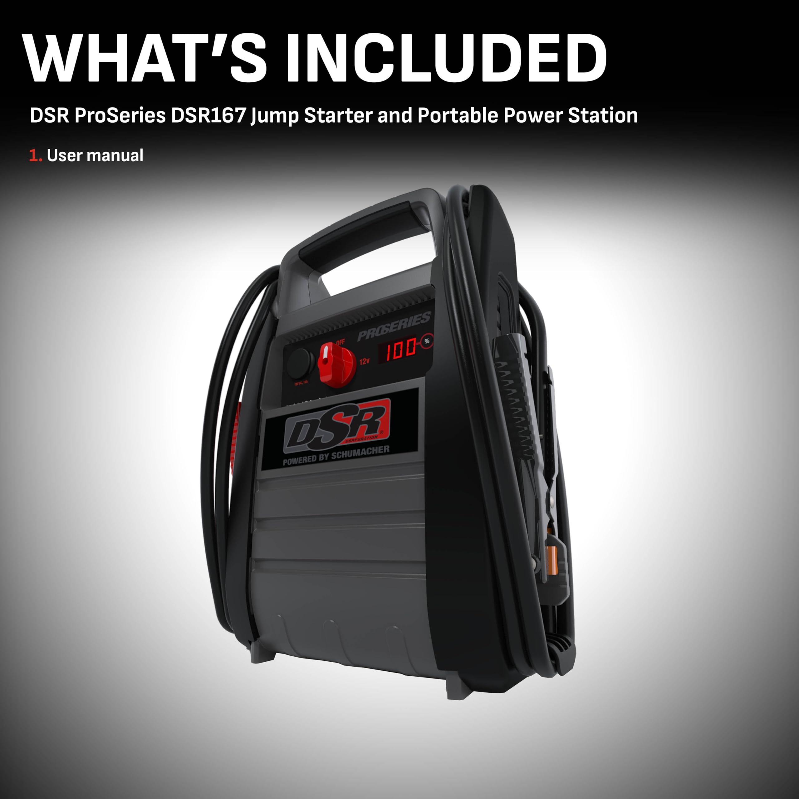 Schumacher Dsr116 Dsr Proseries Rechargeable Pro Jump Starter - 12V - Works With Gas And Diesel Vehicles - Includes Dc/Usb Power