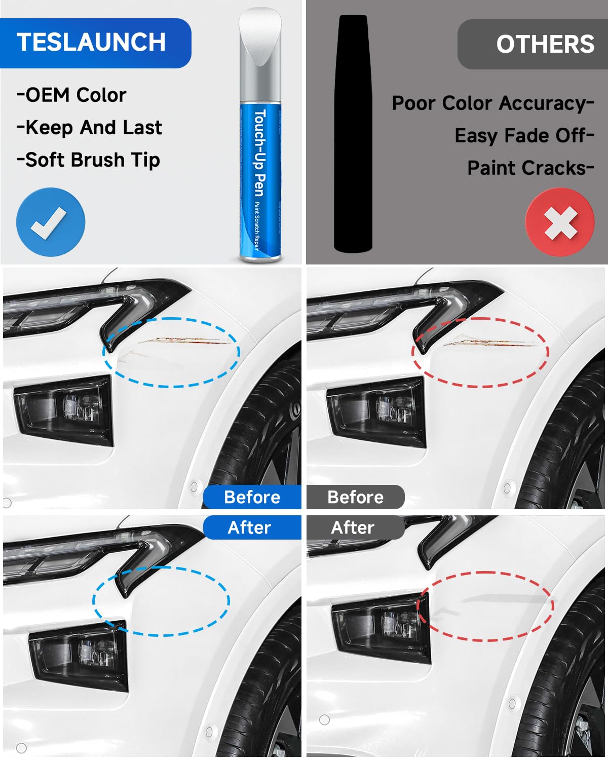 YZ/Z1/M6887 Oxford White Touch Up Paint Compatible with Ford Exact Match Touch Up Paint Car Scratch Repair