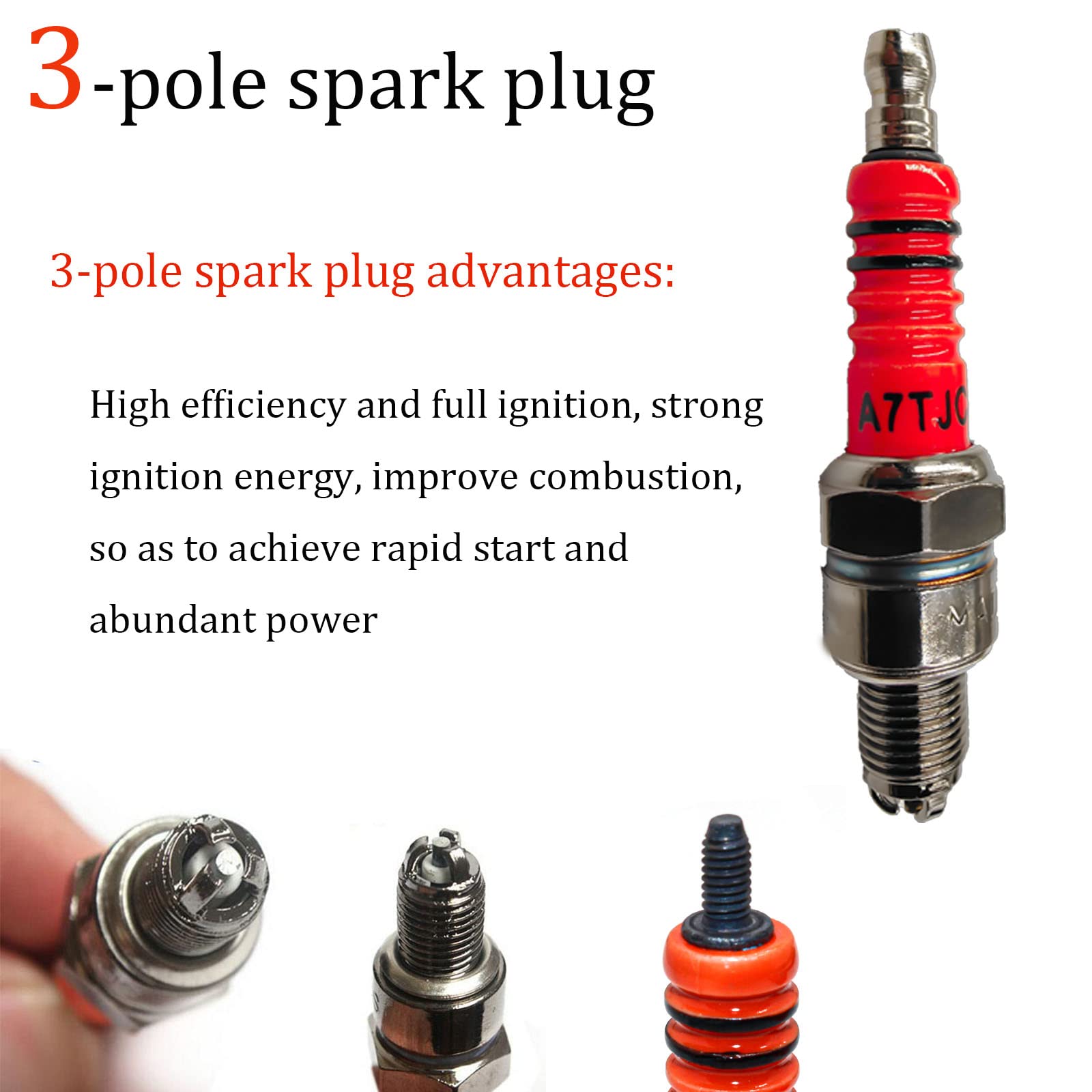 GY6 Starter Solenoid ATV Ignition Coil 6 Pin CDI Box DC 4 Pin Rectifier Spark Plug Set for tao tao 50cc 70cc 90cc 110cc 125cc 15