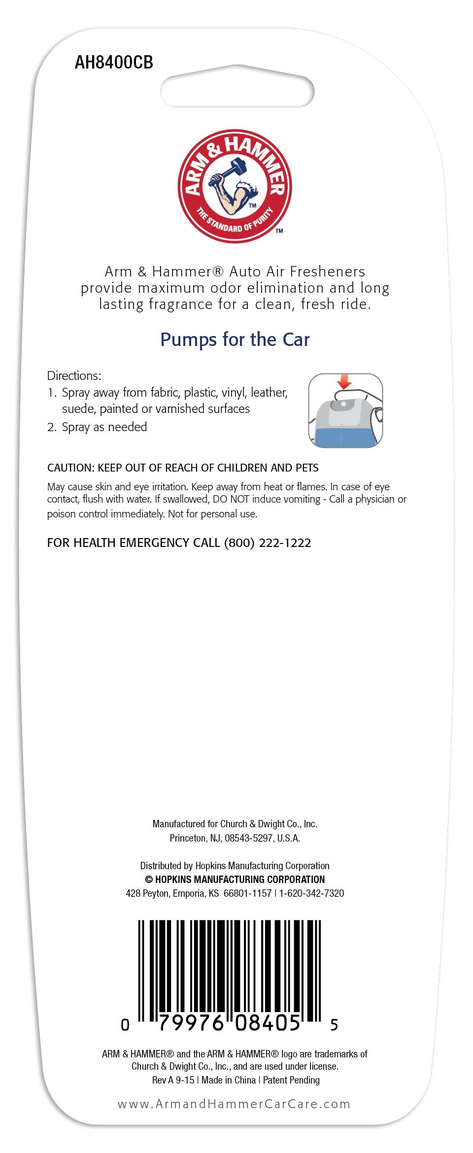 ARM & HAMMER AH8400CB 1.0oz Pump Air Freshener, Clean Burst, 1 Pack