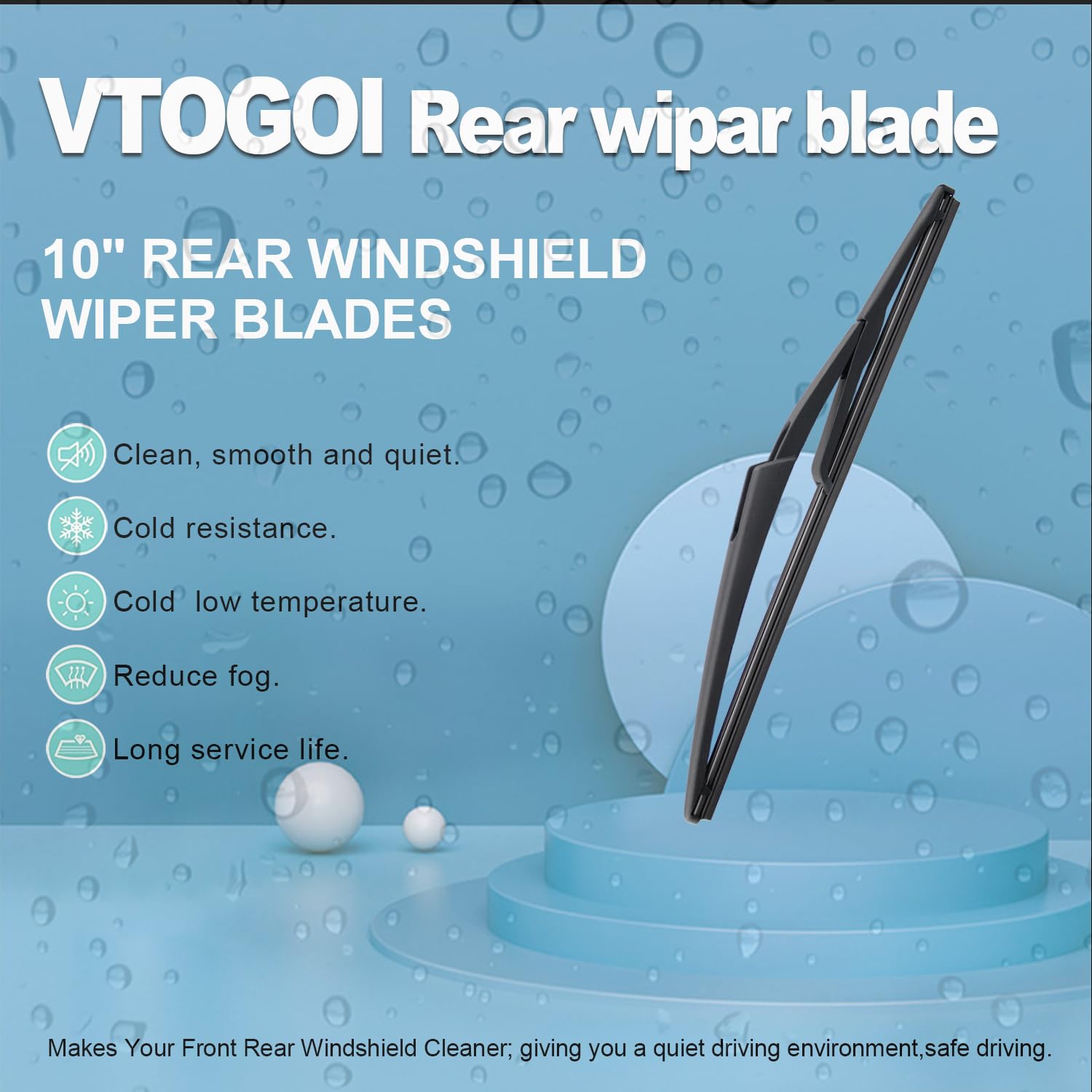 Vtogoi Original Factory Quality Rear Windshield Wiper Blades Replacement For Hyundai Santa Fe 2019-2022