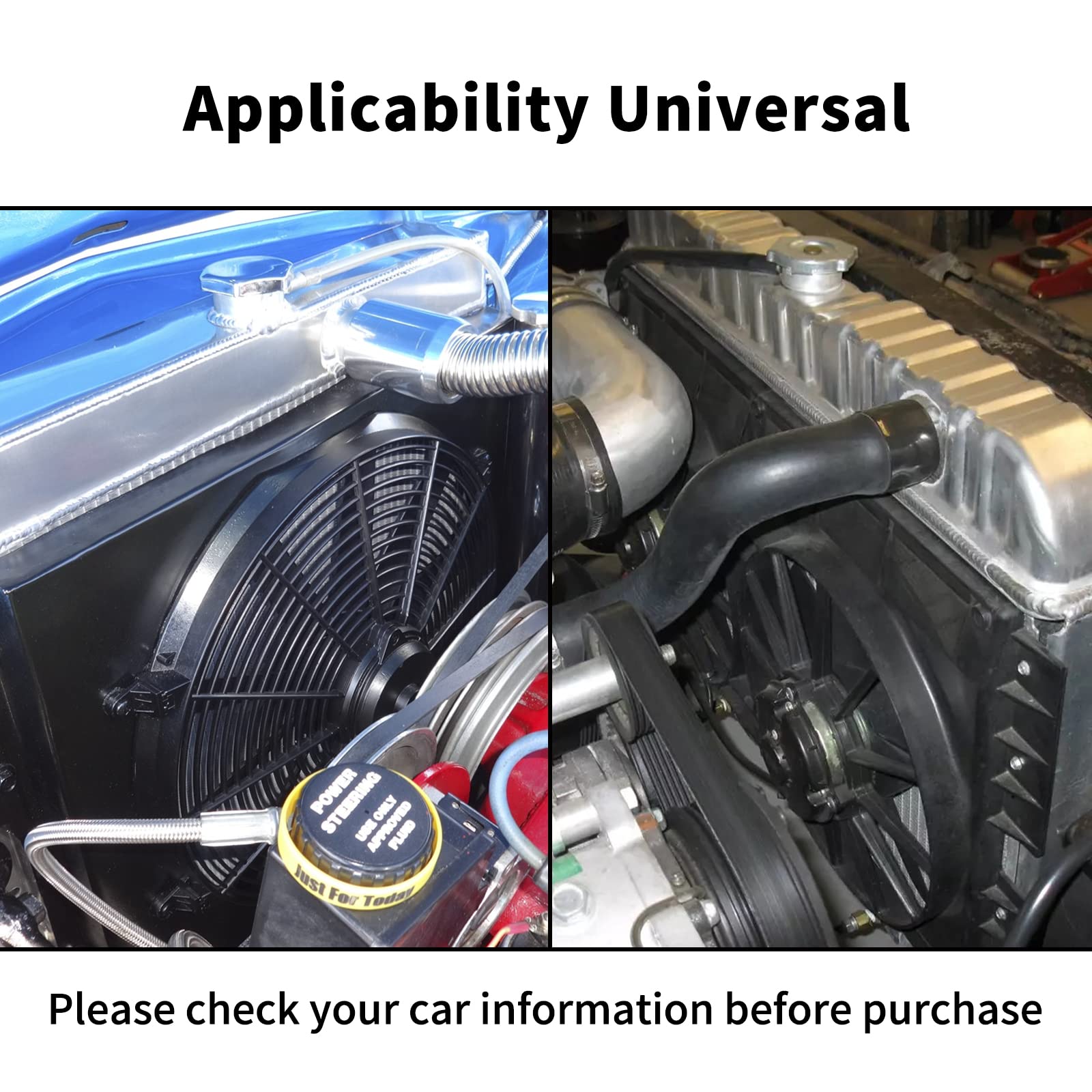 Fgjqefg 10 Inch Universal Slim Fan Push Pull Electric Radiator 12V 80W High Performance Cooling Fan Mount Kit Red 2 Pcs