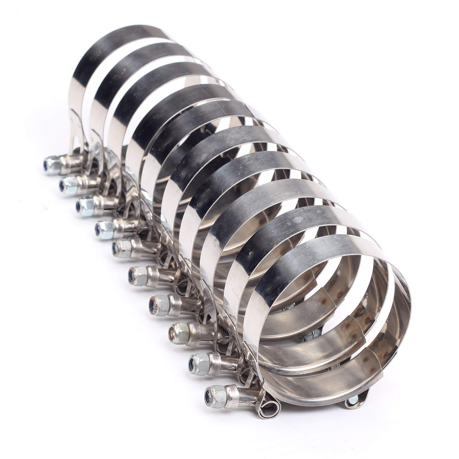 10Pcs Stainless Steel T-Bolt Clamps Turbo Intake Intercooler Clamp Range 32-37Mm For 1 Inch Hose Id