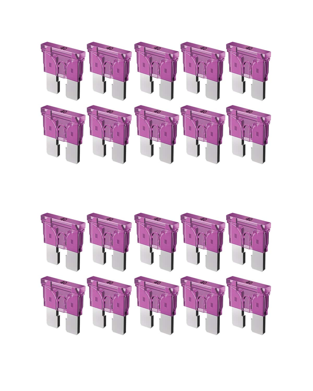 Riseuvo 20Pcs 40A Standard Car Fuses - 40 Amp Automotive Fuses(Ato/Apr/Ats), 32V (12/24V) Blade Fuse For Rv/Truck/Suv