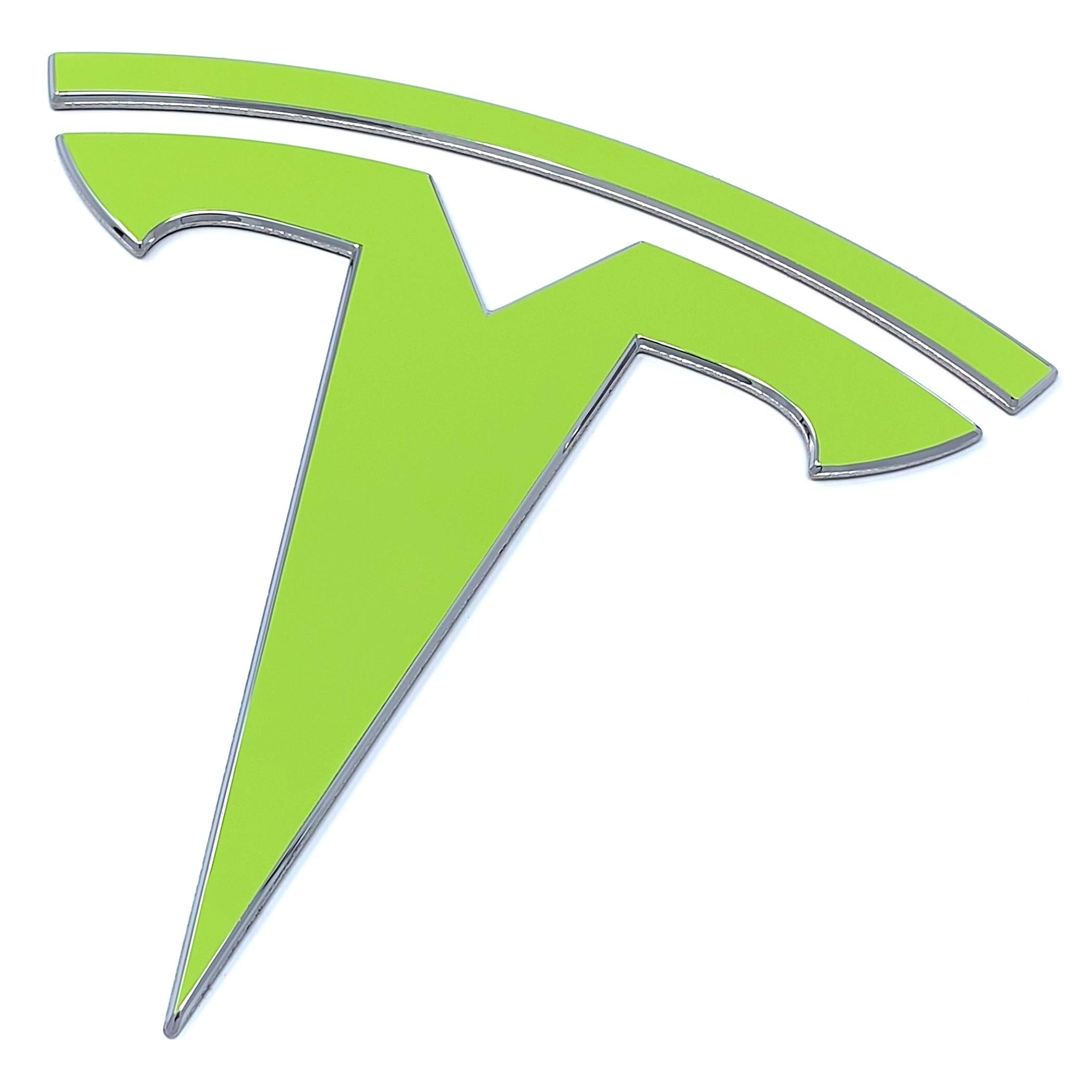 Custom Cut Graphics Logo Decal Wrap For Tesla Model Y, 4-Pc Set (Gloss Lime Green)