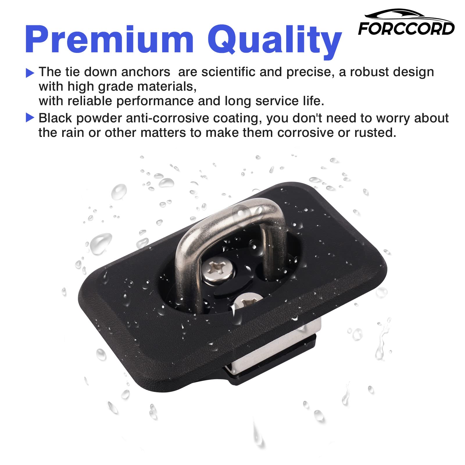 Forccord Custom Fit For Tie Down Anchors 1998-2016 Ford Super Duty 1998-2014 Ford F150 1999-2013 Chevrolet Silverado & Gmc Sierr