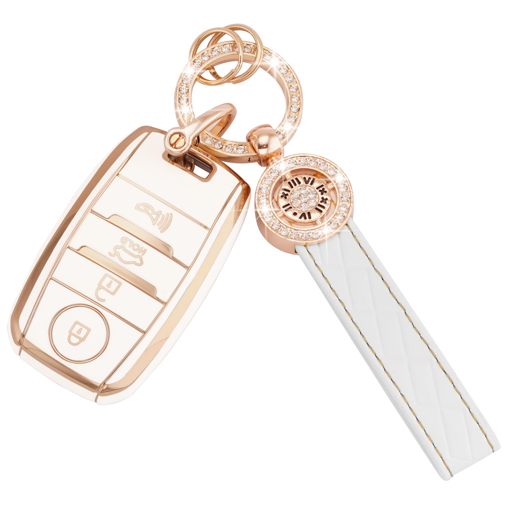 EKALA for Kia Key Fob Cover, 4 Buttons Soft TPU Key Fob Protector with Key Fob Keychain Compatible with Kia Optima Soul Sportage