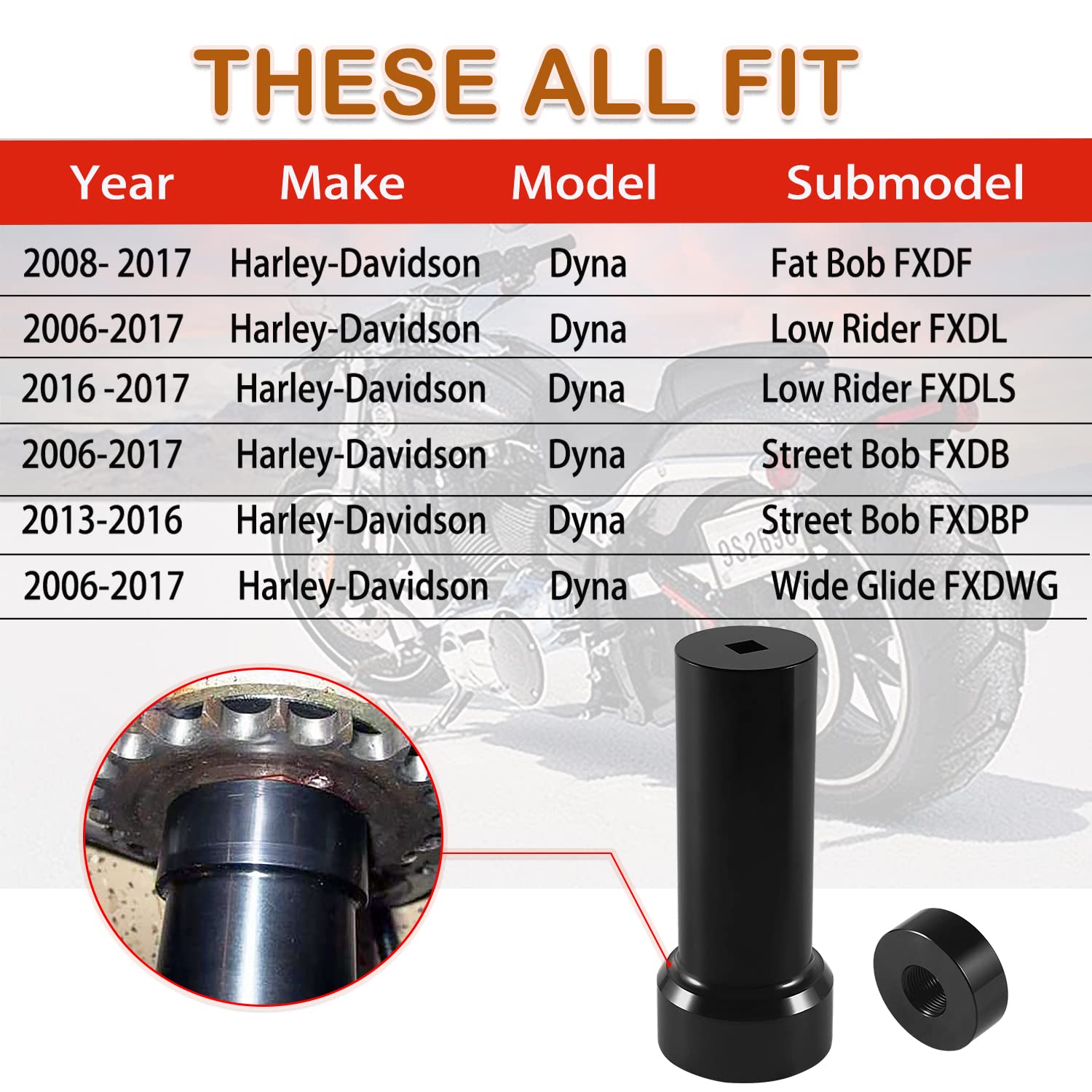 E-Cowlboy For Harley-Davidson Twin Cam &Dyna Tools Twin Cam Mainshaft Sprocket Socket Tool 2 1/4''(Fits: Dyna)