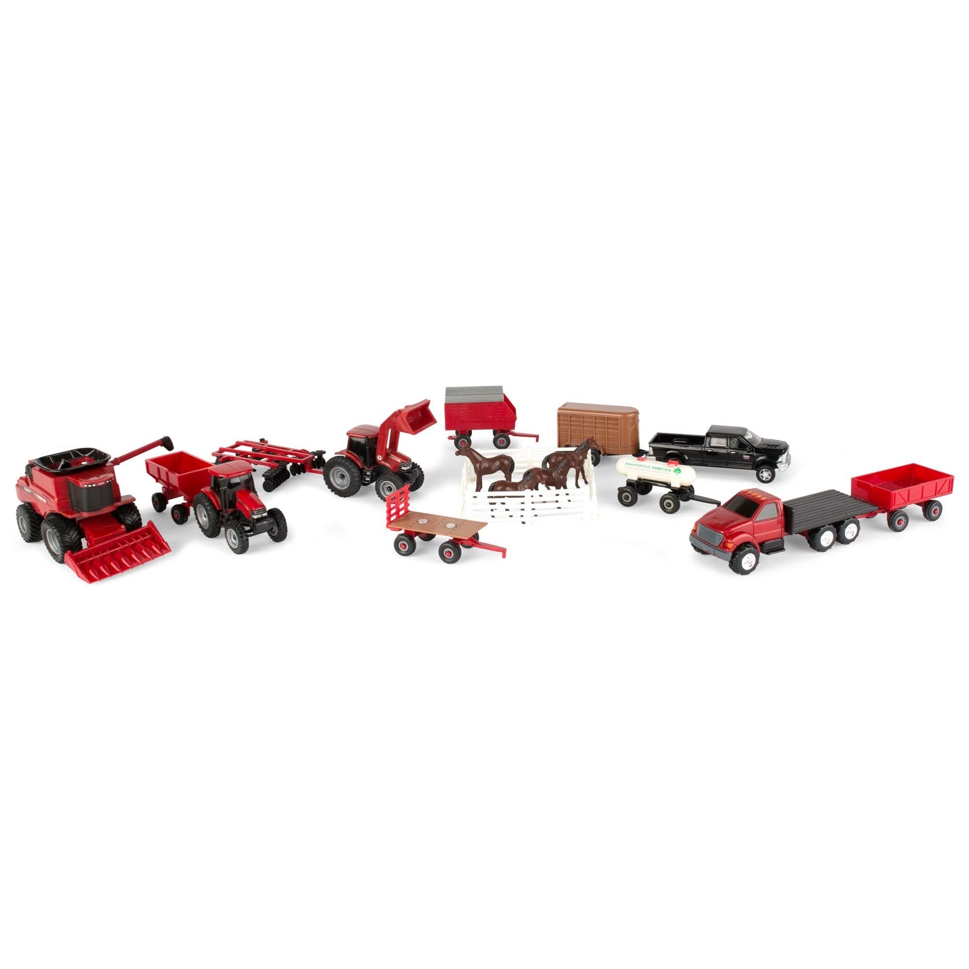Ertl 1/64 Case Ih Tractor And Vehicle 20 Piece Value Set Zfn44091