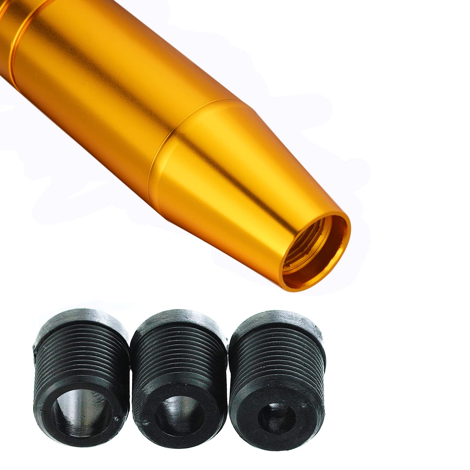 Abfer 5'' Heavy Weighted Shifter Knob, Aluminum Alloy Car Gear Lever Stick Shift Handle Fit Most Automatic Manual Vehicle (Gold)