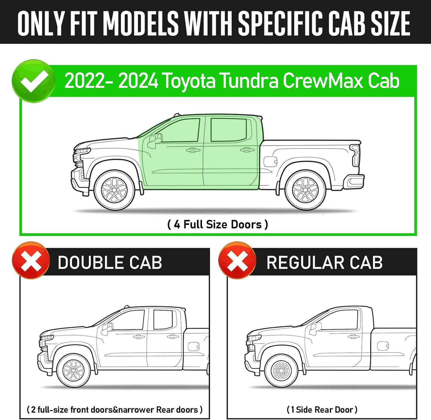 Smanow Running Boards Compatible With 2022 2023 2024 Toyota Tundra Crewmax Side Steps.3.5 Inch Drop Step Style Black Side Bars |Truck Side Steps| Nerf Bars|Side Step(Carbon Steel).