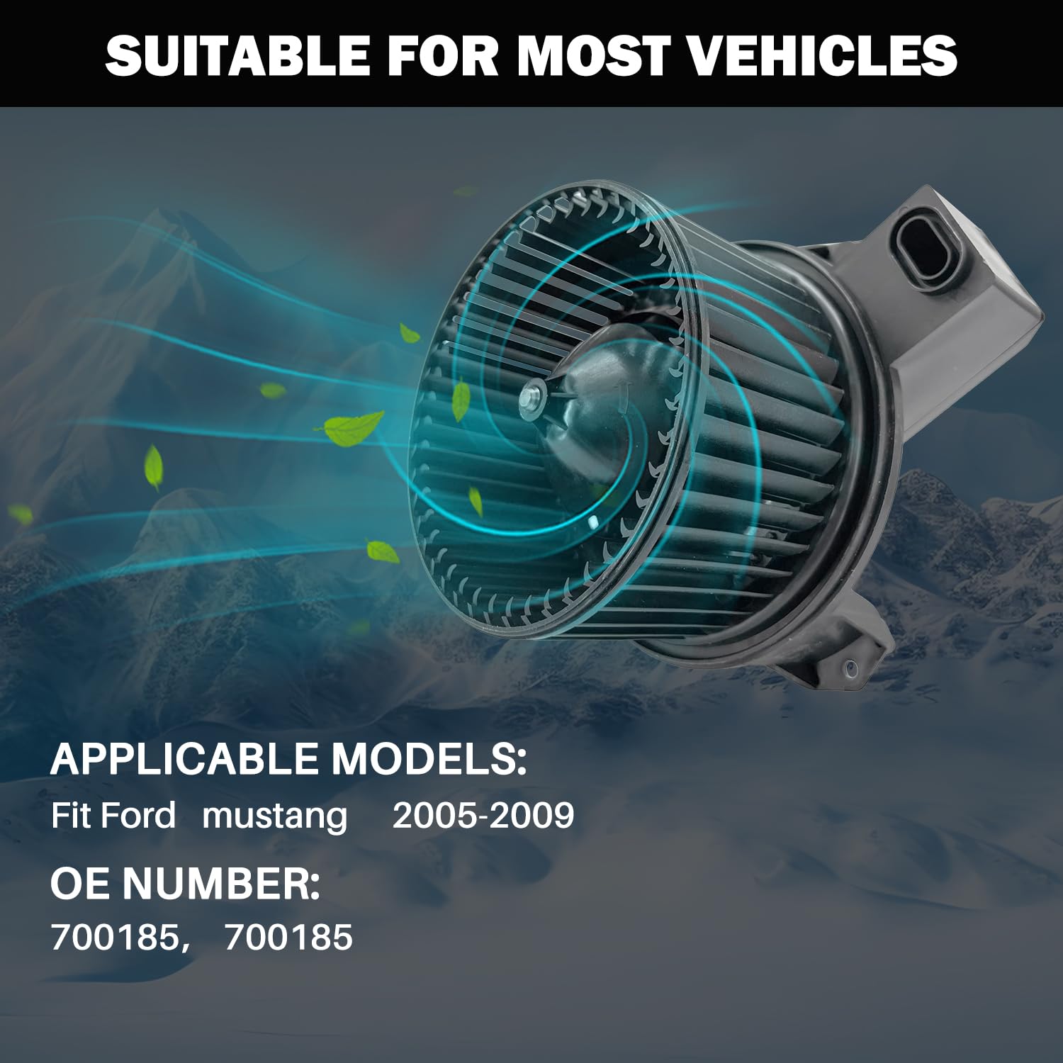 Aspligo 700185 Ac Heater Blower Motor Fan Assembly Fit For Ford Mustang 2005-2009 4R3Z19805Aa, 4R3Z19834Ba, 5R3Z19805A, Fo312612