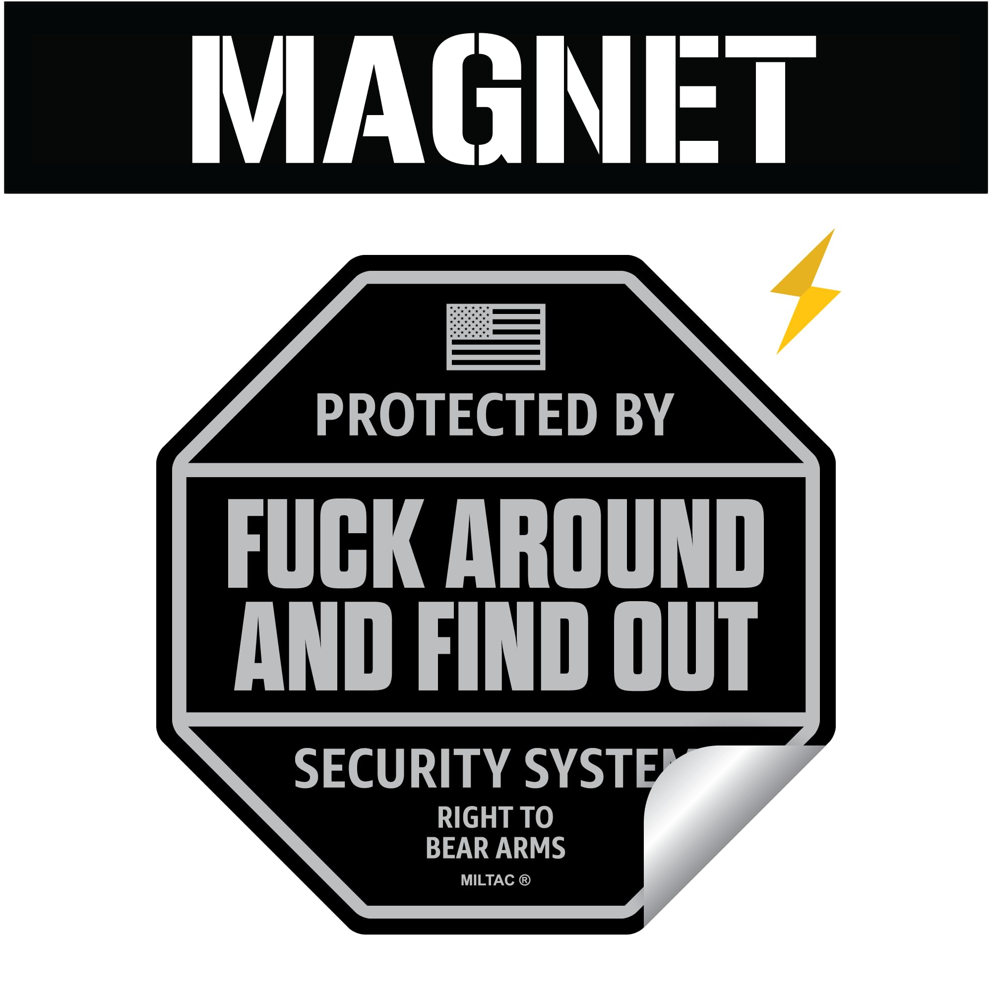FAFO Magnet - FAFO Security Sign Warning | Protected by Fuck Around and Find Out Sign for Truck, Window | Funny Car Magnets, Sec