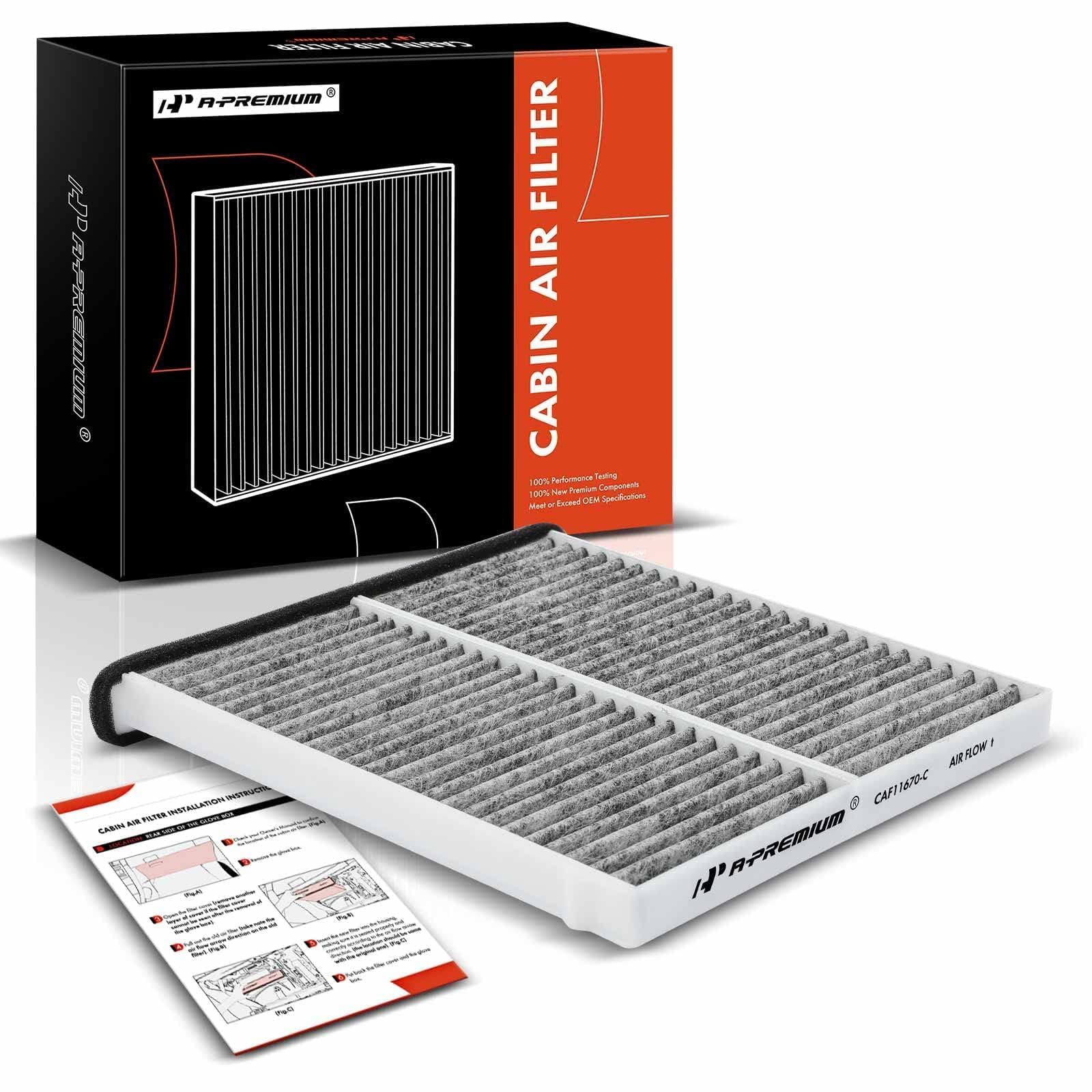 A-Premium Cabin Air Filter With Activated Carbon Compatible With Mazda Vehicles - 3 2014-2018, 6 2014-2021, Cx-5 2013-2022